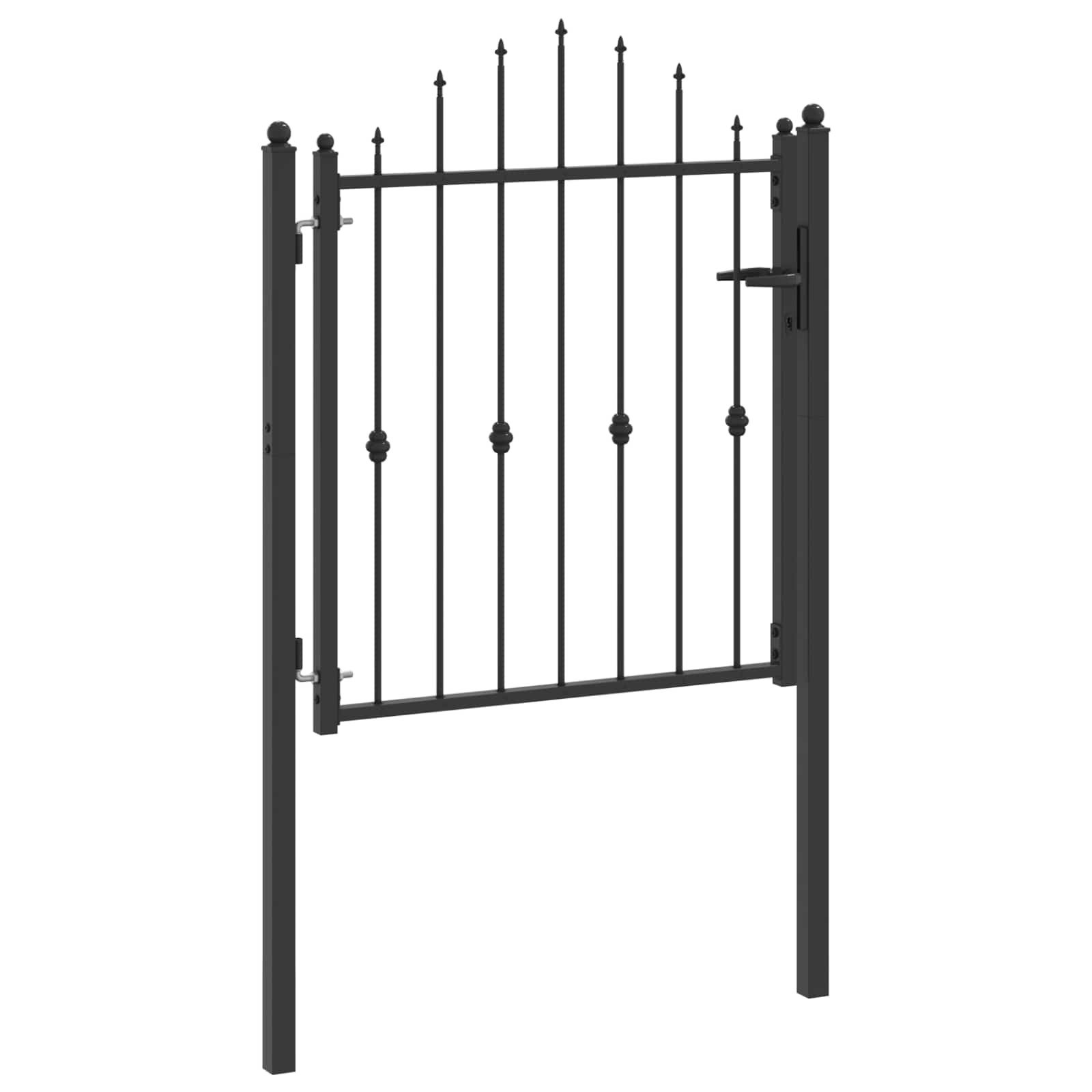 vidaXL Gartentor Zauntor ASTEN 100 x 100 cm Metall Schwarz Abschließbar