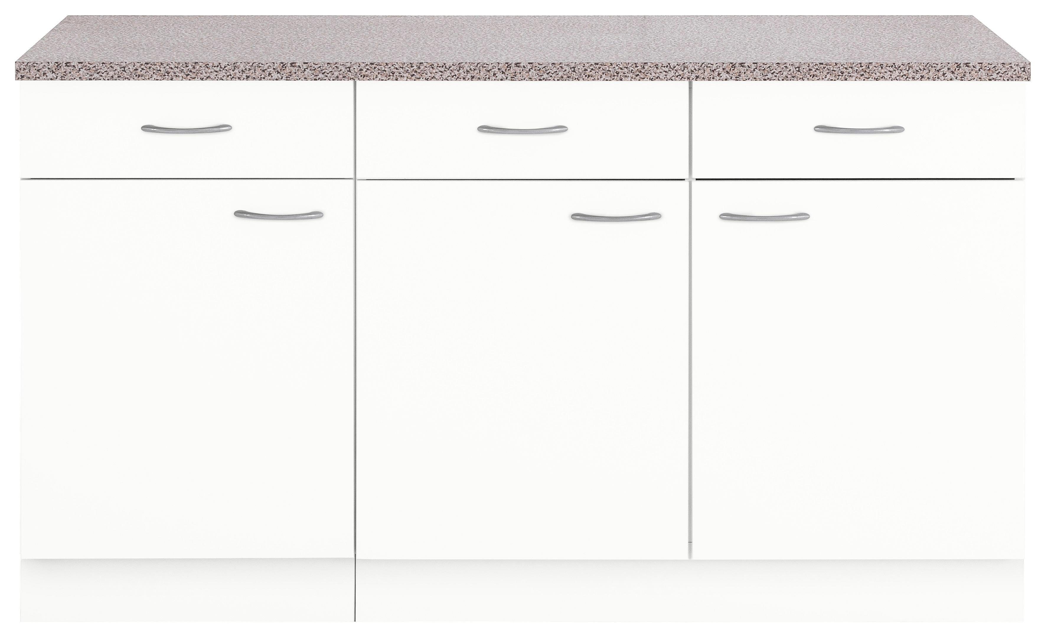 wiho Küchen Unterschrank Kiel 150 cm Weiß | Weiß breit