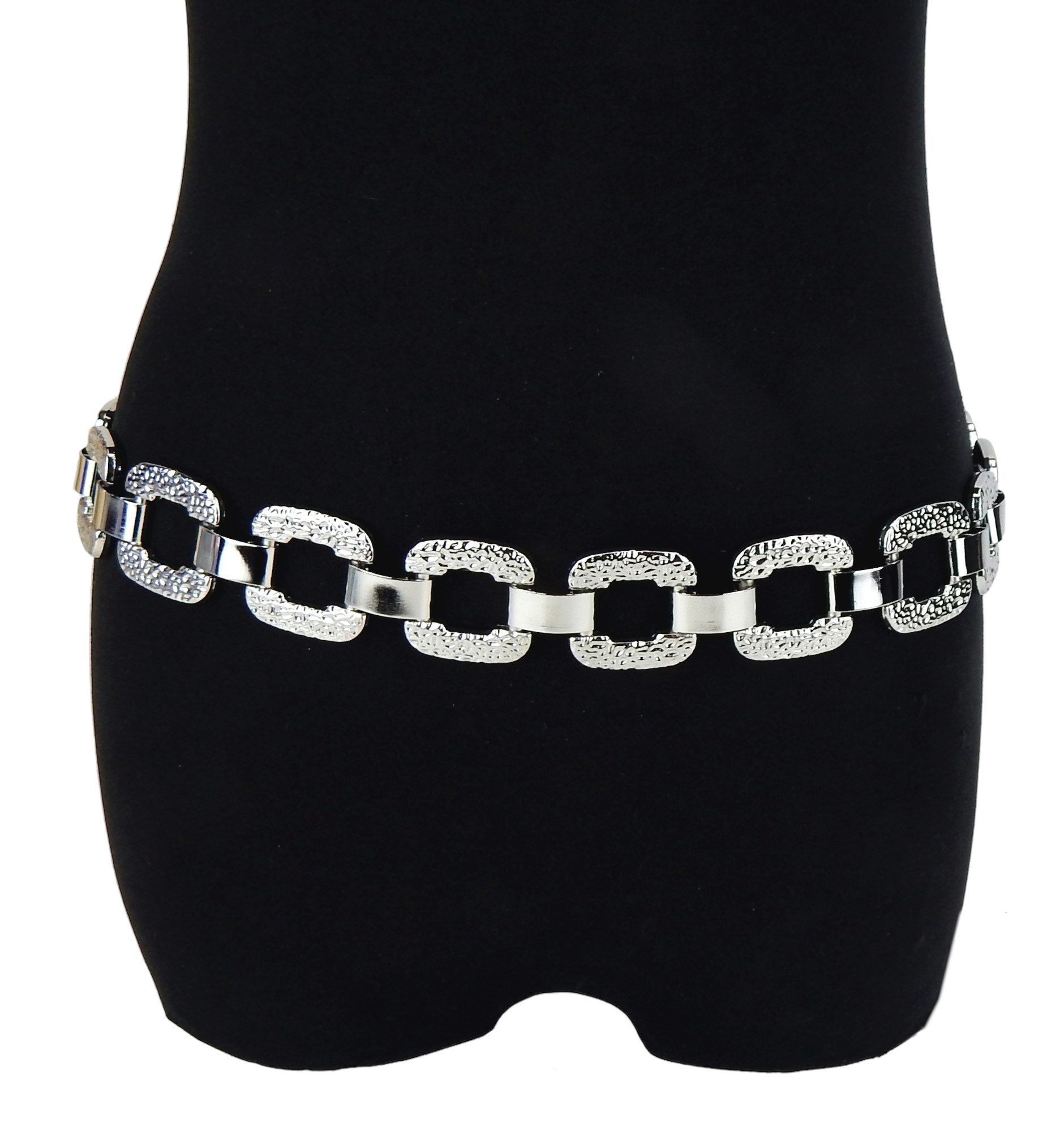 Ella Jonte Kettengürtel silber quadratisch 60er 70er Vintage Gürtel verstel günstig online kaufen