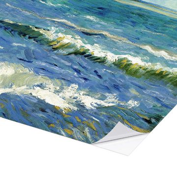 Posterlounge Wandfolie Vincent van Gogh, Fischerboote bei Saintes Maries de la Mer, Wohnzimmer Maritim Malerei