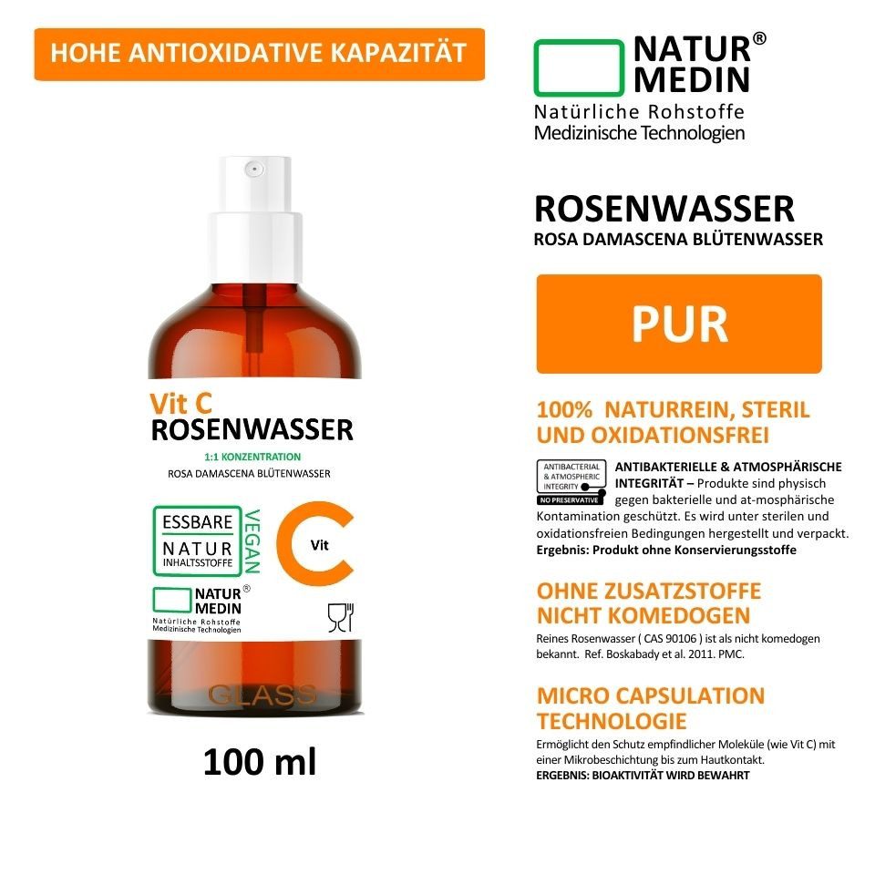 Naturmedin Gesichtswasser Rosenwasser Vitamin-C Erfischend