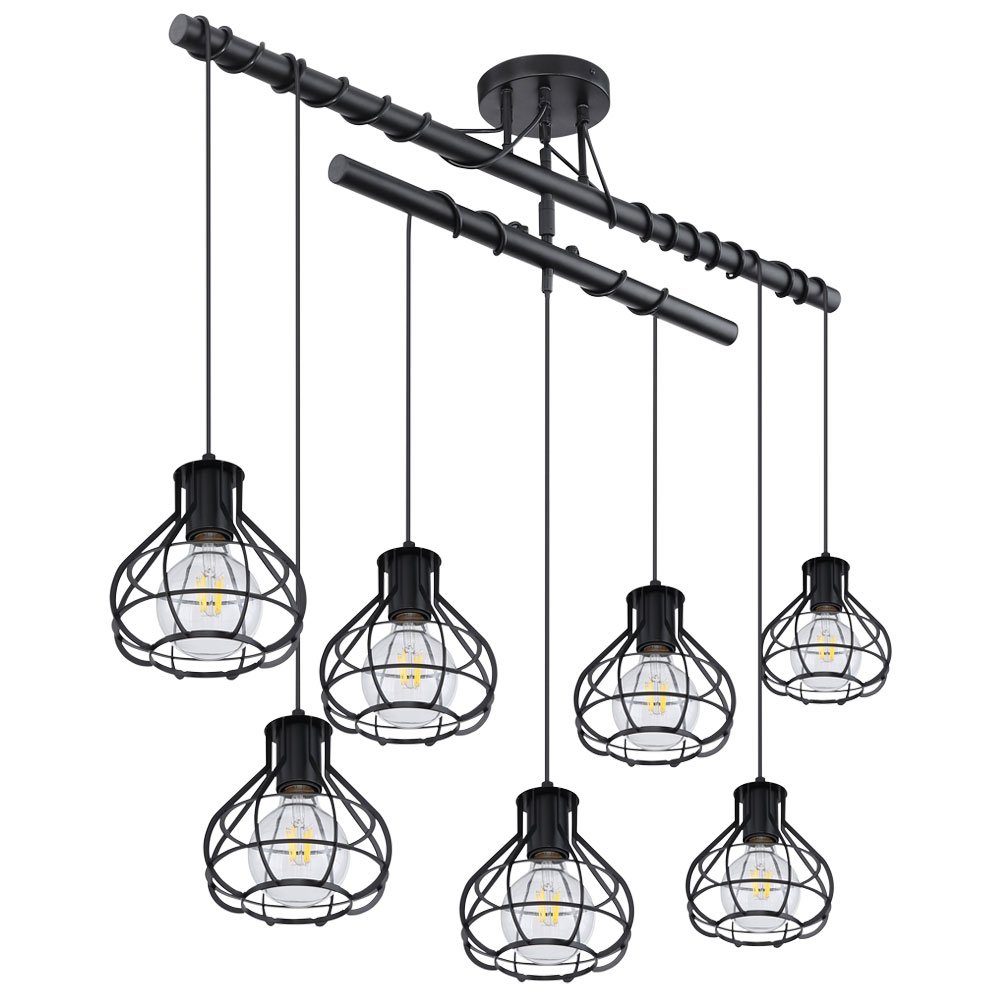 höhenverstellbar LED Leuchte Leuchtmittel Lampe Hänge Decken Retro FERNBEDIENUNG Warmweiß, Farbwechsel, Pendelleuchte, inklusive, Käfig etc-shop