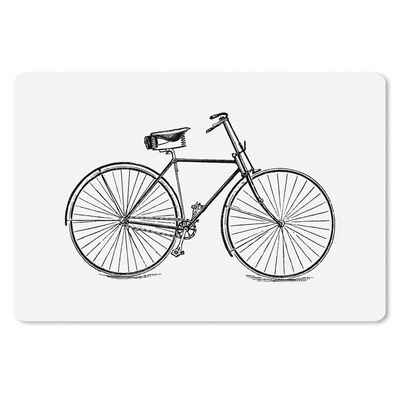 MuchoWow Gaming Mauspad Vintage - Fahrrad - Illustrationen (1-St), Mousepad mit Rutschfester Unterseite, Gaming, 120x80 cm, XXL, Großes