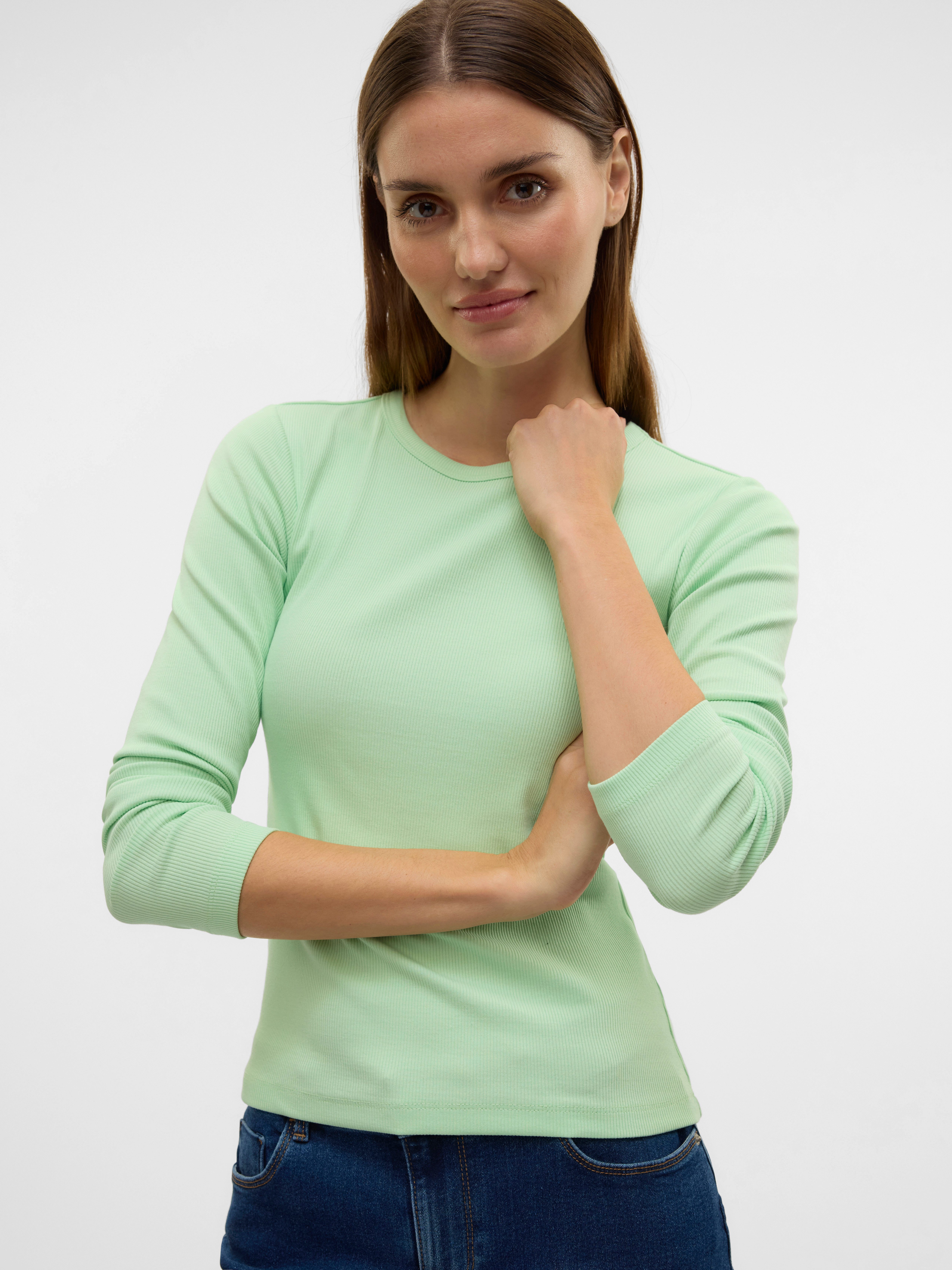 Vero Moda Langarmshirt VMCHLOE LS SHORT TOP JRS NOOS Baumwollmischung günstig online kaufen