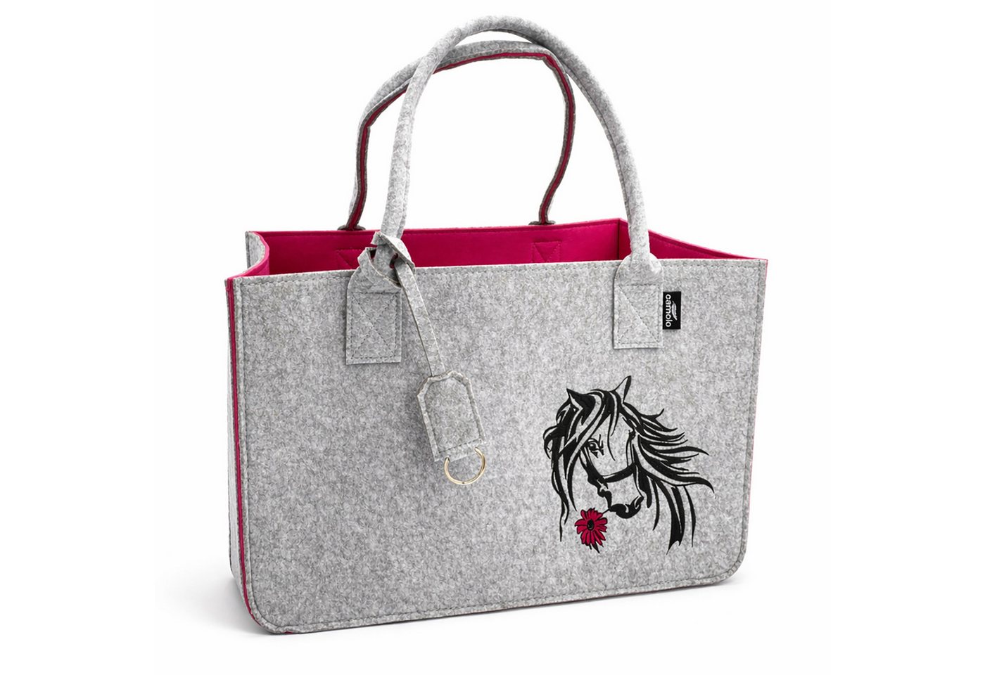 Camolo Tragetasche Filz Einkaufstasche Horse mit Henkel