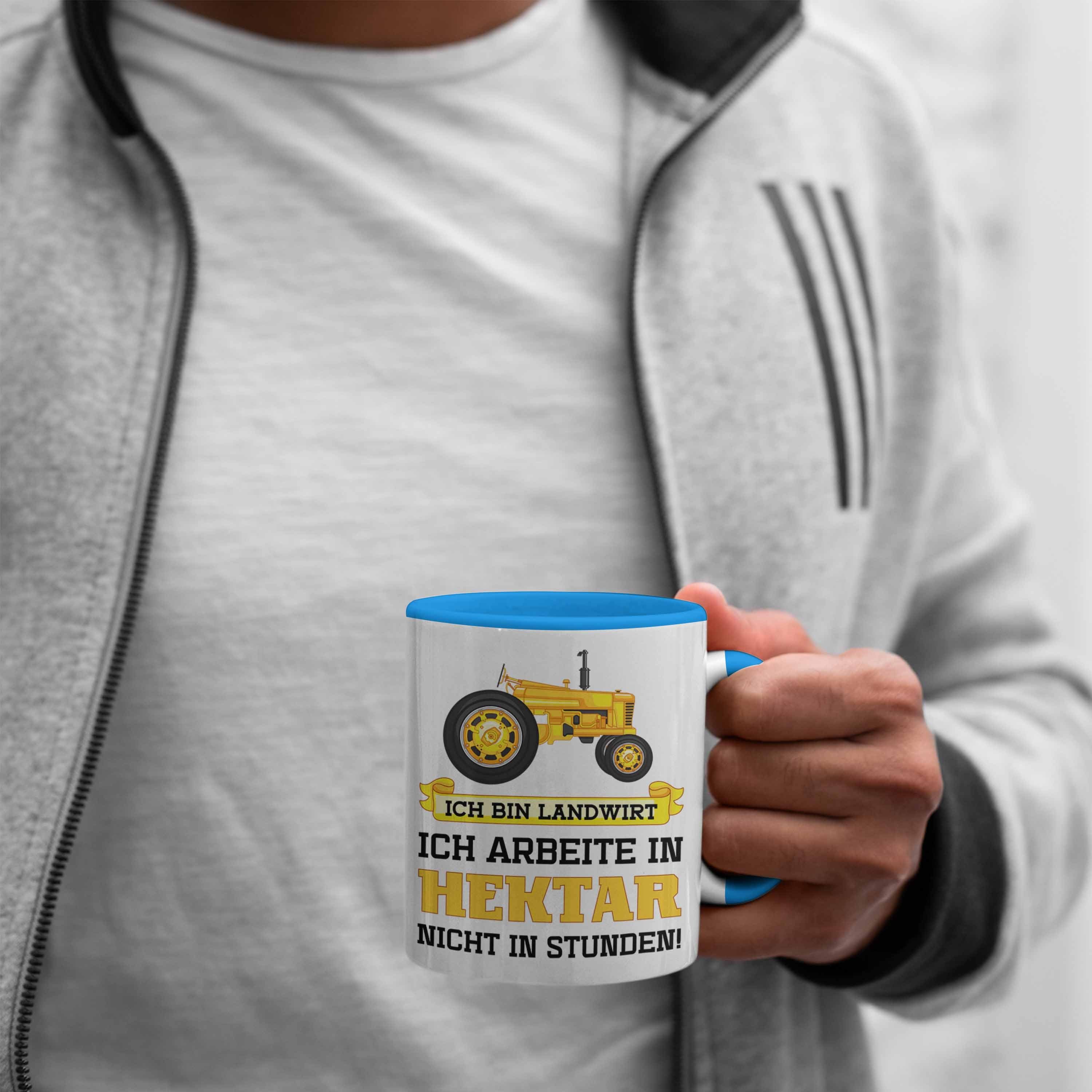 Trendation Tasse Trendation - Geschenk Geschenke Tasse Männer Blau Landwirt Traktor für Landwirtschaft Kaffeetasse Spruch