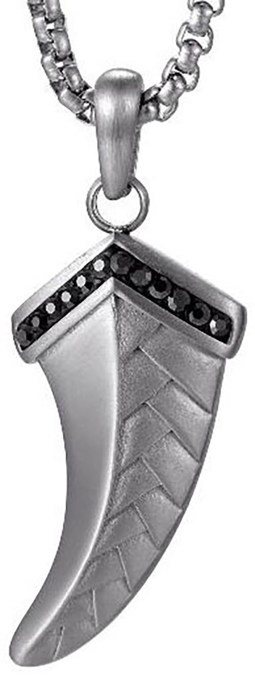 Firetti Kette mit Anhänger Schmuck Geschenk Edelstahl Halsschmuck Halskette Teeth Zahn, mit Zirkonia (synth)