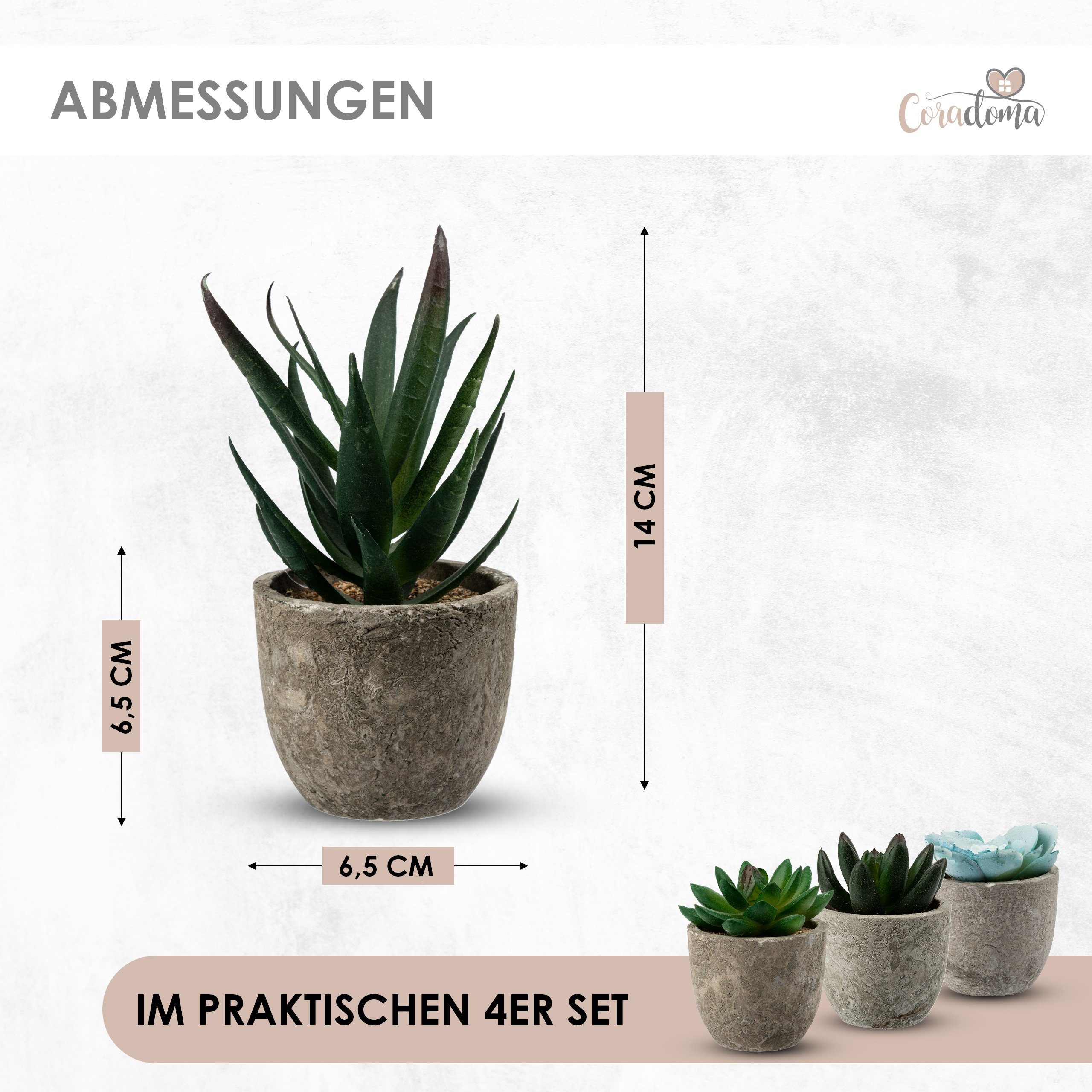 Kunstpflanze Künstliche Pflanzen im Topf Mini Set Dekoration Modern Wohnzim günstig online kaufen