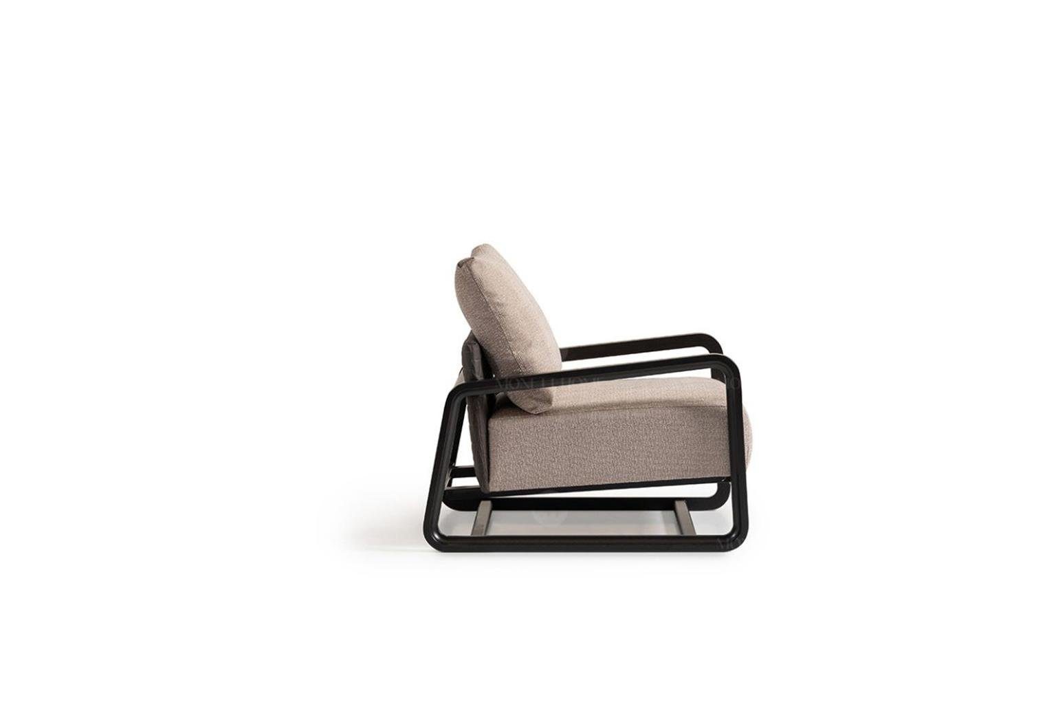 Sessel Modern Sessel), Einsitzer Europa JVmoebel Holz Beige (1-St., Sessel Sitzer Design Wohnzimmer Made in