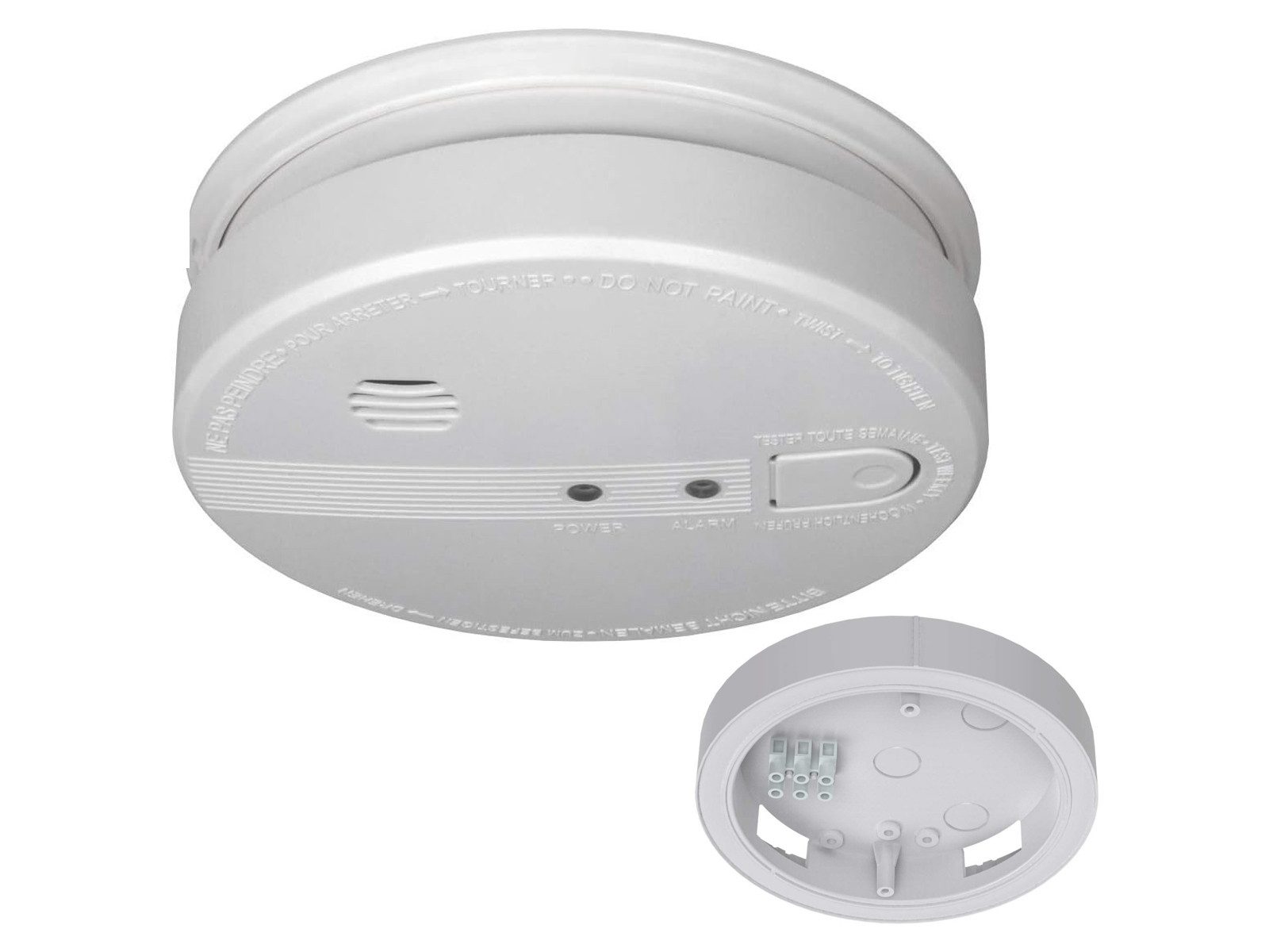 Elro Rauchmelder (Optischer Brandmelder 230V 10 Jahres Batterie vernetzbar Montageplatte)