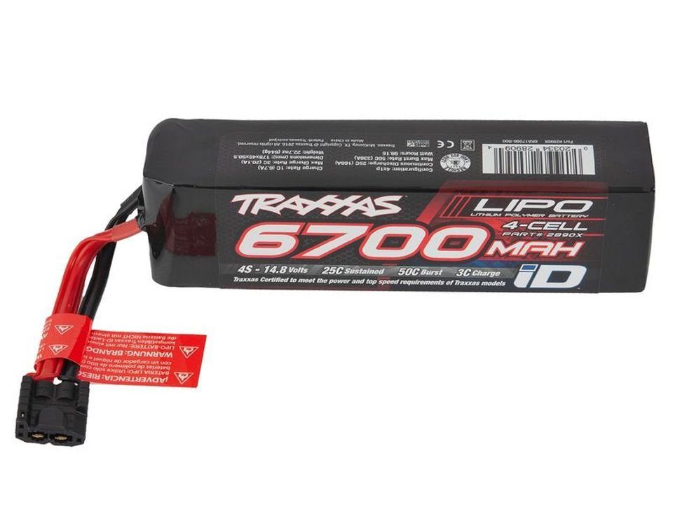 Traxxas Traxxas ID LiPo Akku 6700mAh 14,8V 4-Zellen 25C (Stecker) 2890X Akku