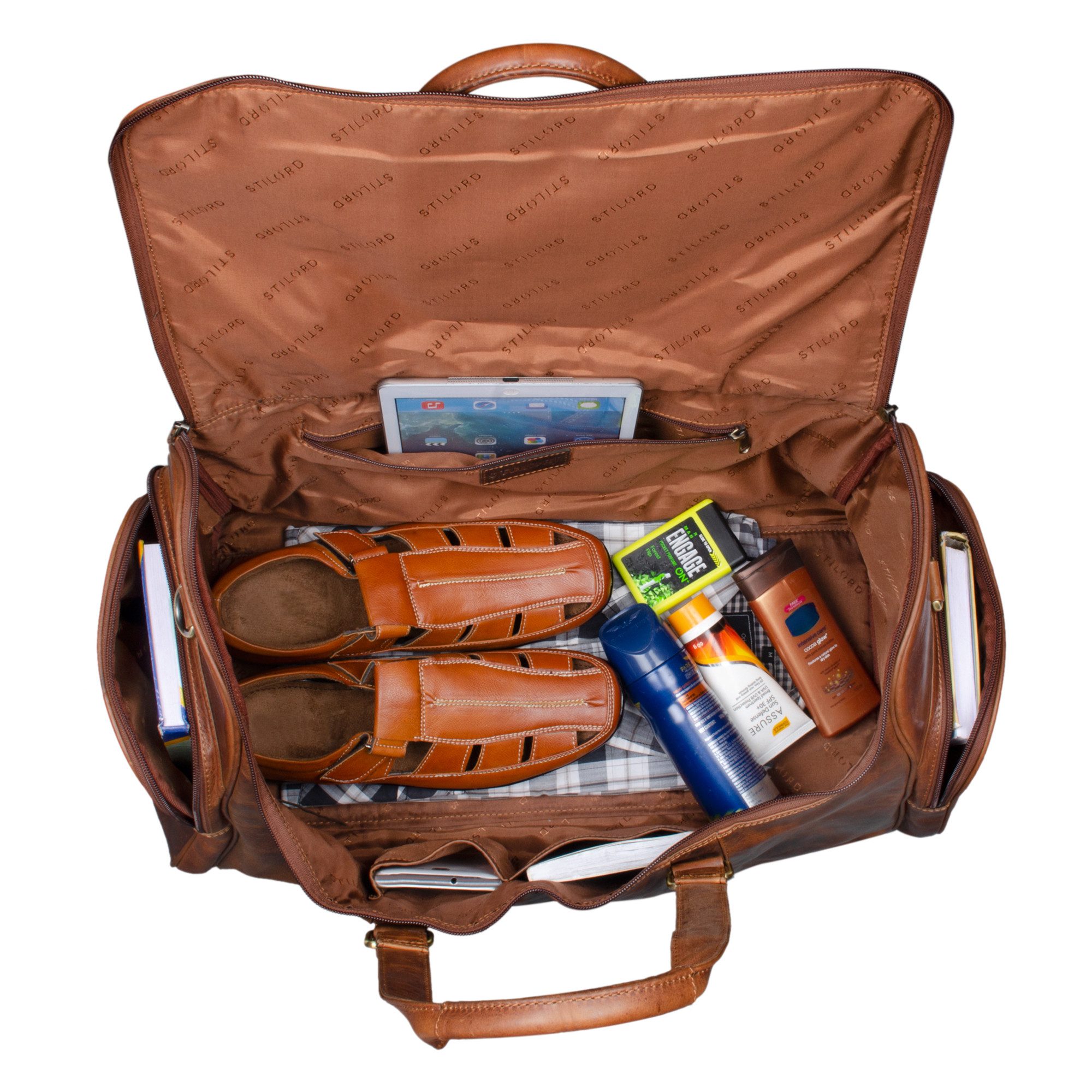 STILORD Weekender "Myles" Vintage Weekender Reisetasche Herren Leder zum Umhängen