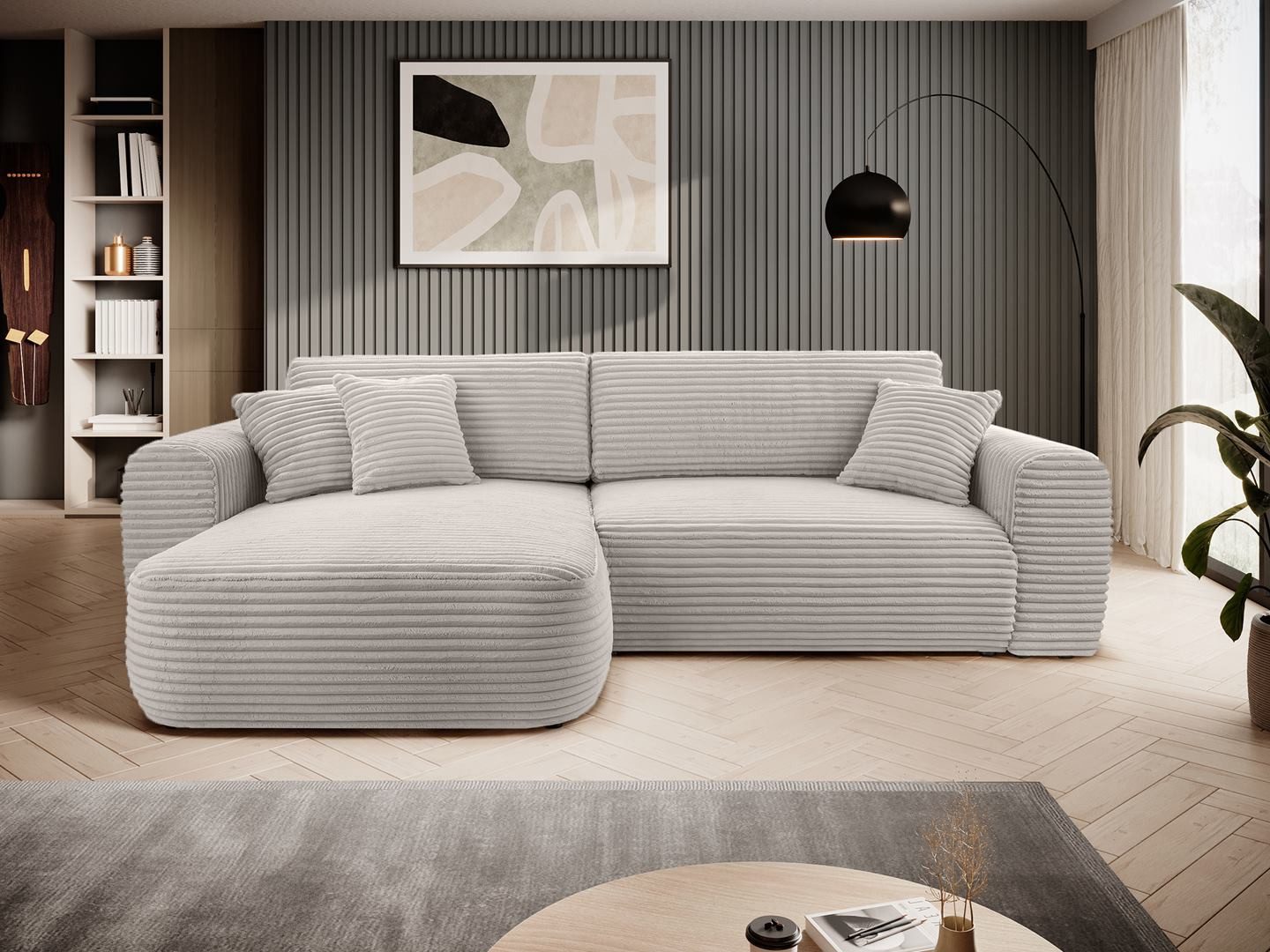 Beautysofa Ecksofa in modischer Cord-Qualität HARMONIA günstig online kaufen
