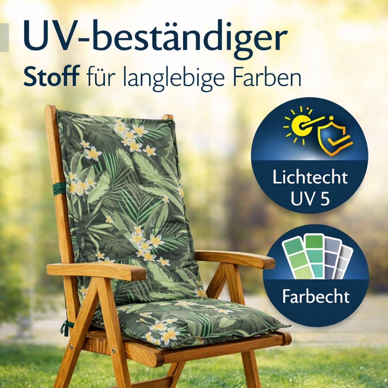 BURI Hochlehnerauflage Hochlehner Auflagen Sitzkissen Polster für Sessel Gartenstuhl Kissen, (6 St)