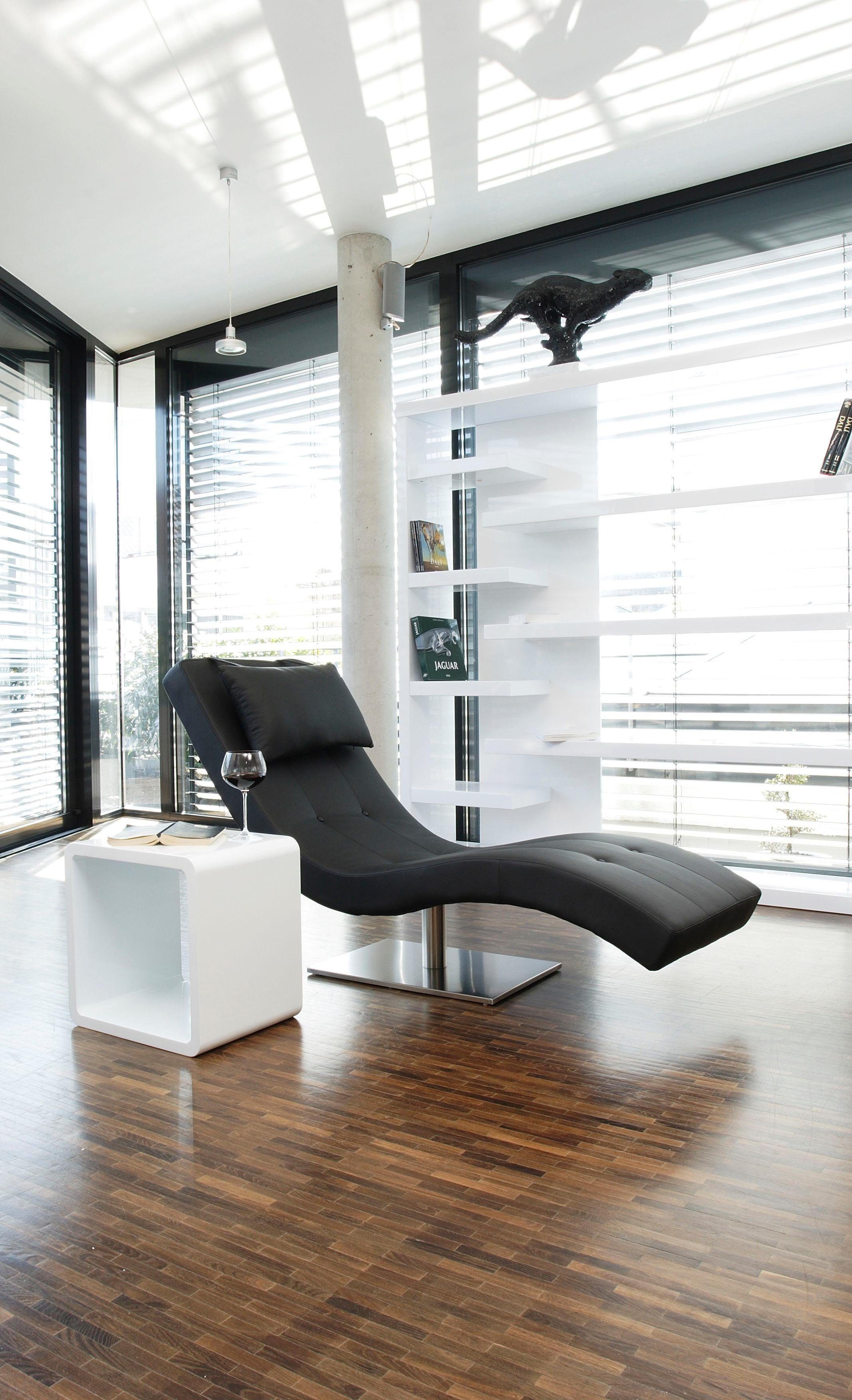 modernem mit mit Metallfuß SalesFever | Nackenkissen, schwarz | schwarz schwarz Relaxsessel, Relaxliege