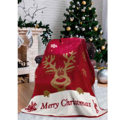 Plaid Weihnachten X-Mas, Merry Christmas, SEI Design, Sofa Überwurf 150x200 cm