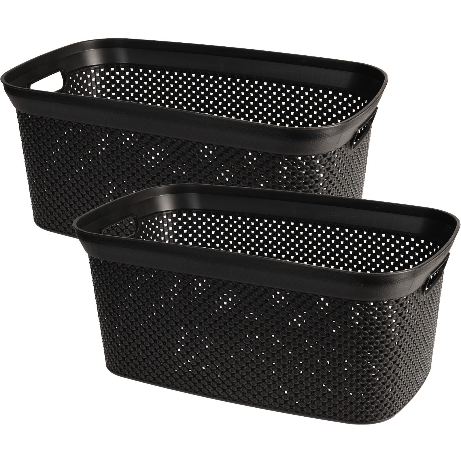 Koopman Wäschekorb Wäschebehälter Wäschesammler Waschbehälter 2 er Set (Set günstig online kaufen