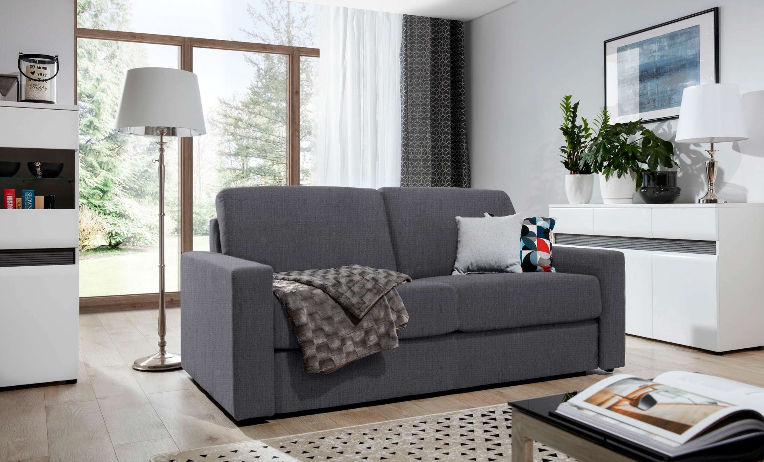 Frieda, T18 und Sofa, Modern mit im Design 2-Sitzer, stellbar, Bettfunktion, 3-Sitzer Schaumstoff frei Stylefy T28, Raum