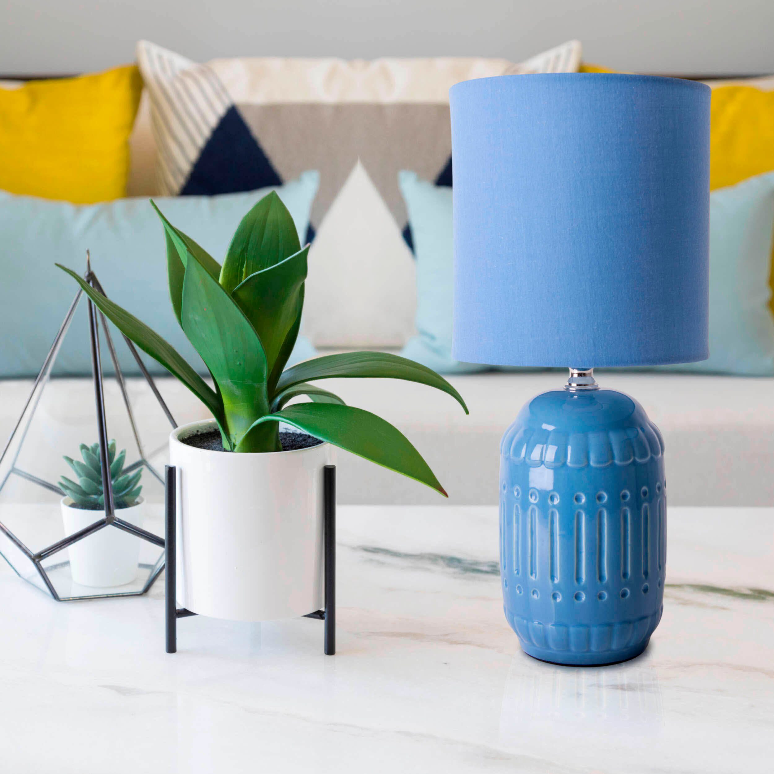 näve Tischleuchte Erida, ohne Leuchtmittel, Textilschirm, Keramikfuß, hellb günstig online kaufen