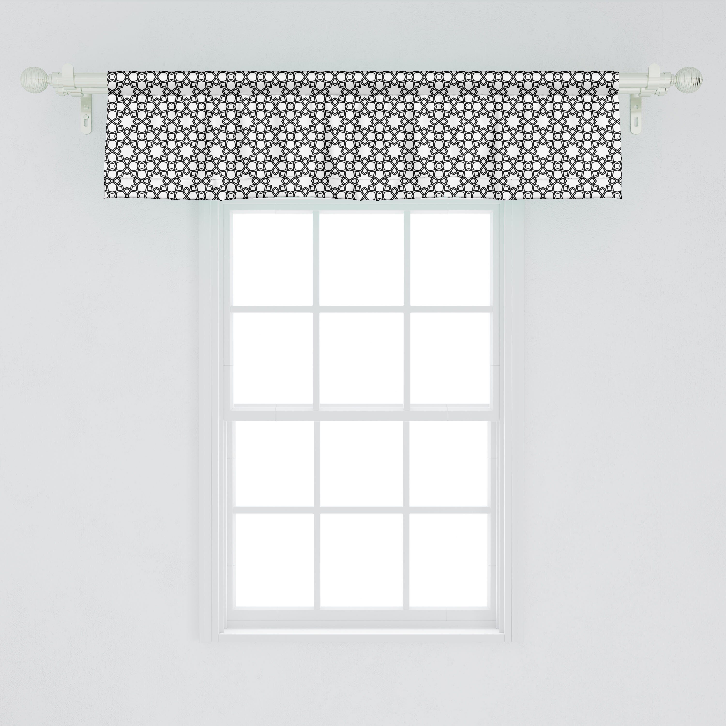 Schlafzimmer Microfaser, Zier Stangentasche, Abakuhaus, Küche Volant Vorhang mit Dekor geometrisch Scheibengardine Sterne für Arabisch