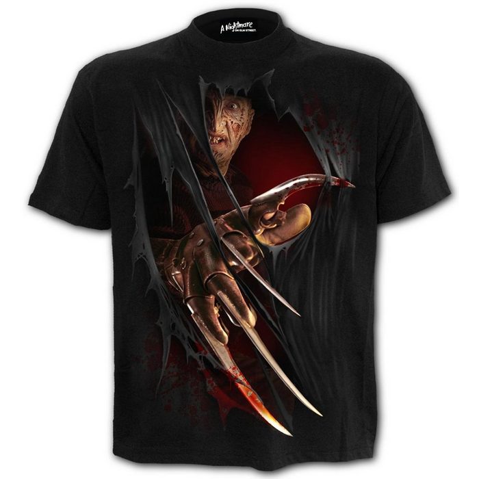 Spiral Print-Shirt T-Shirt Claw Hands Freddy Krüger Horrorfilm