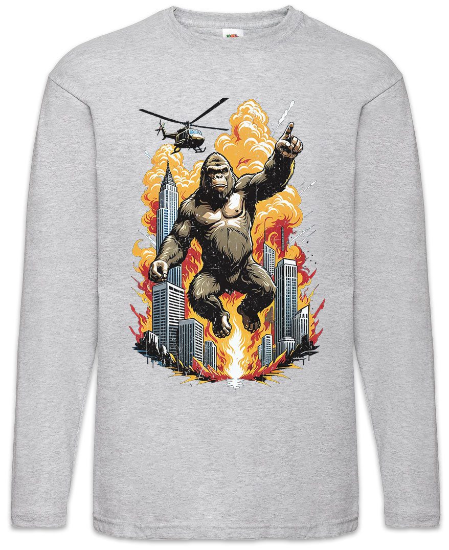 Langarmshirt Skyscraper Kong Langarm T-Shirt Ape Affe Japan Insel King Kaiju Giant