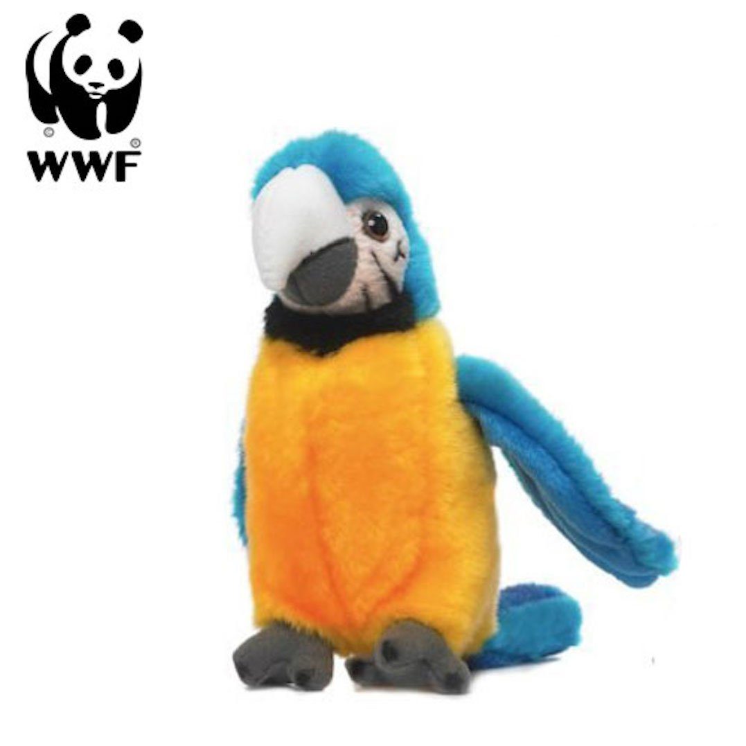 WWF Kuscheltier Plüschtier Gelbbrust Ara Papagei (mit Sound, 14cm), stehend