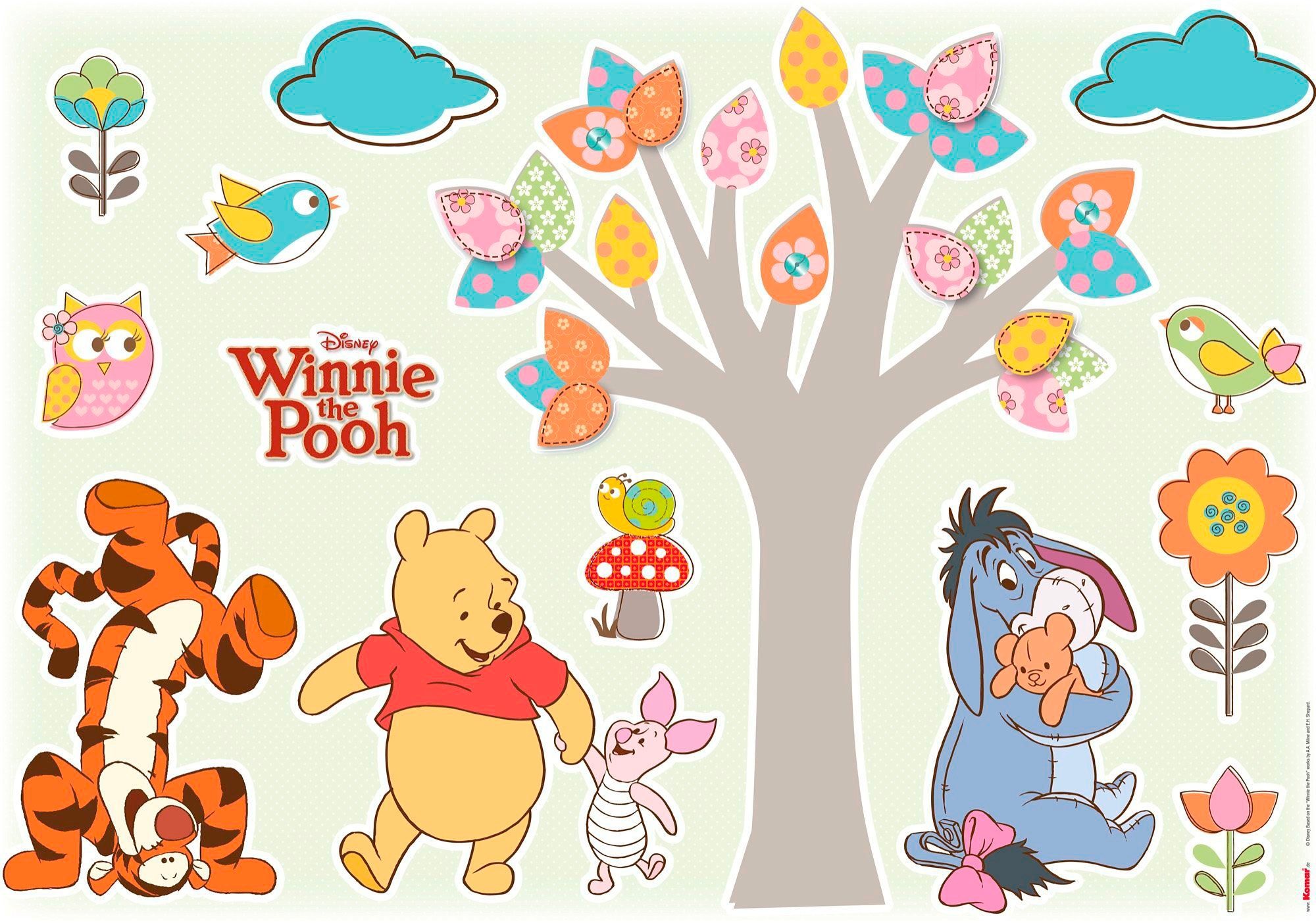 selbstklebendes Pooh (14 x 50x70 Winnie Höhe), St), Komar Nature cm Wandtattoo Lovers (Breite Wandtattoo