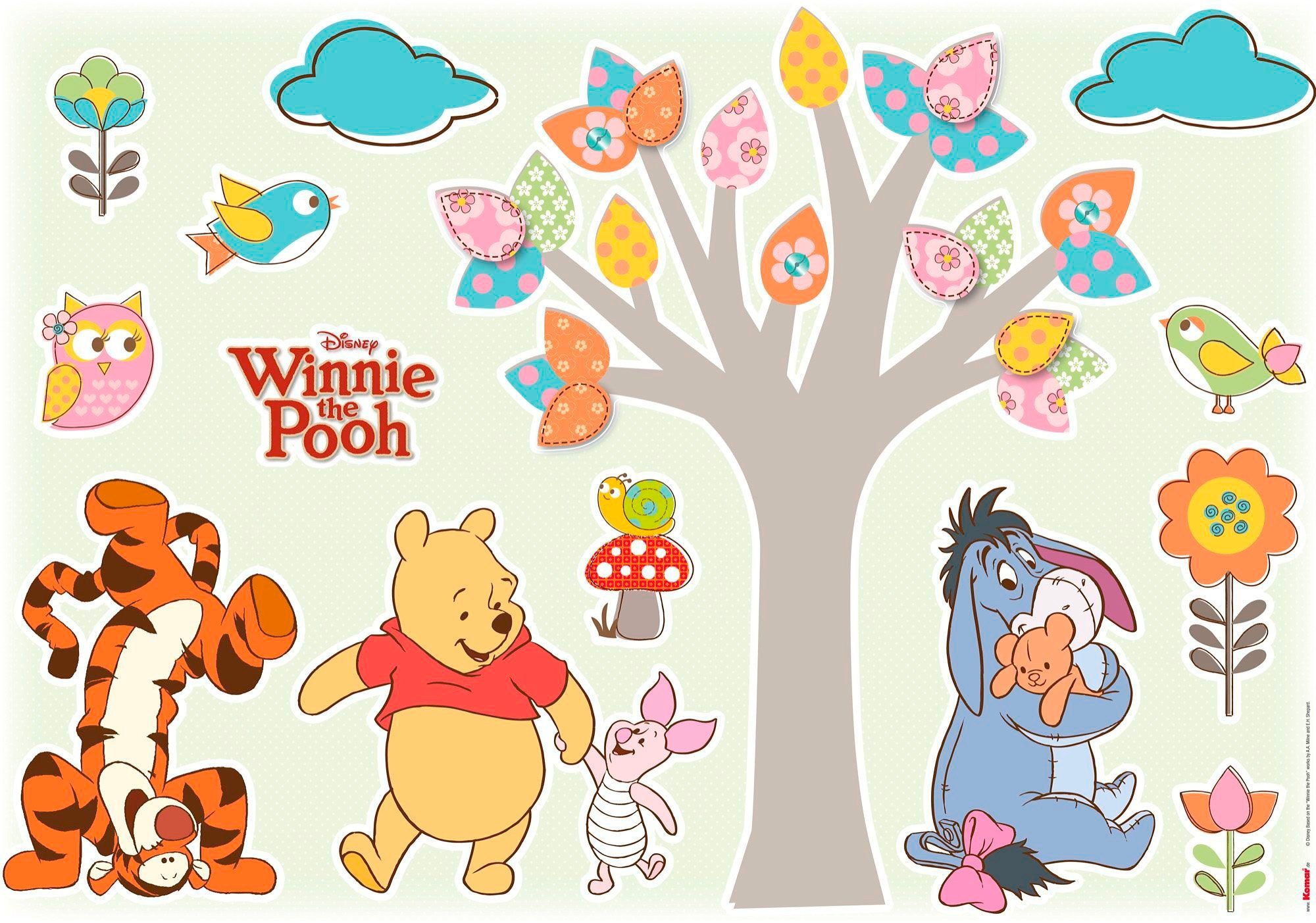 Komar Wandtattoo Winnie the Pooh Nature Lovers - Größe 50 x 70 cm (14 St), selbstklebend, Wandsticker, Kinderzimmer