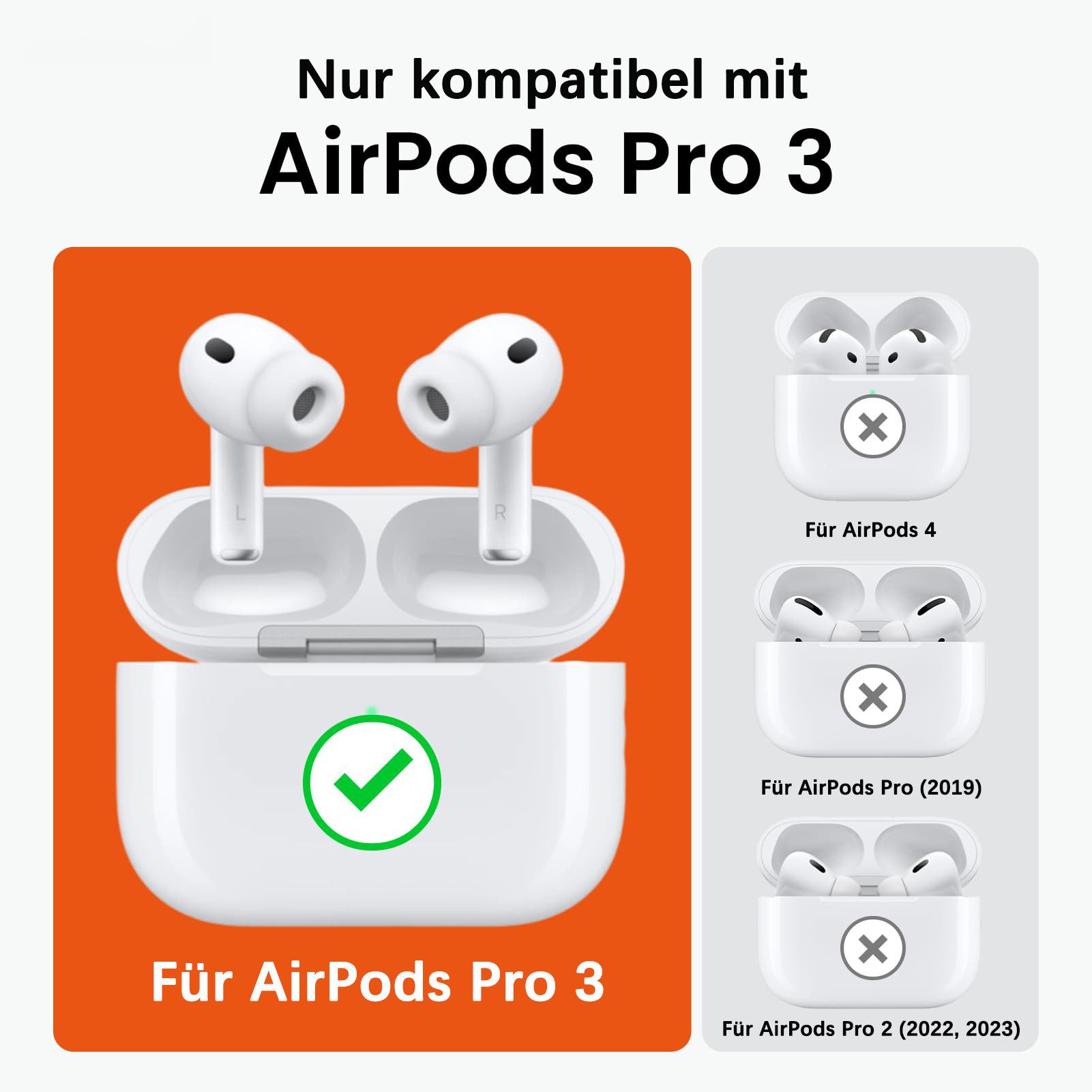 FOUORTUNATE-BEE Kopfhörer-Schutzhülle für AirPods Pro 3 Hülle Soft TPU Hülle mit Handschlaufe, Leder-Touch-Design, Baumtextur Airpods Pro 3 Case