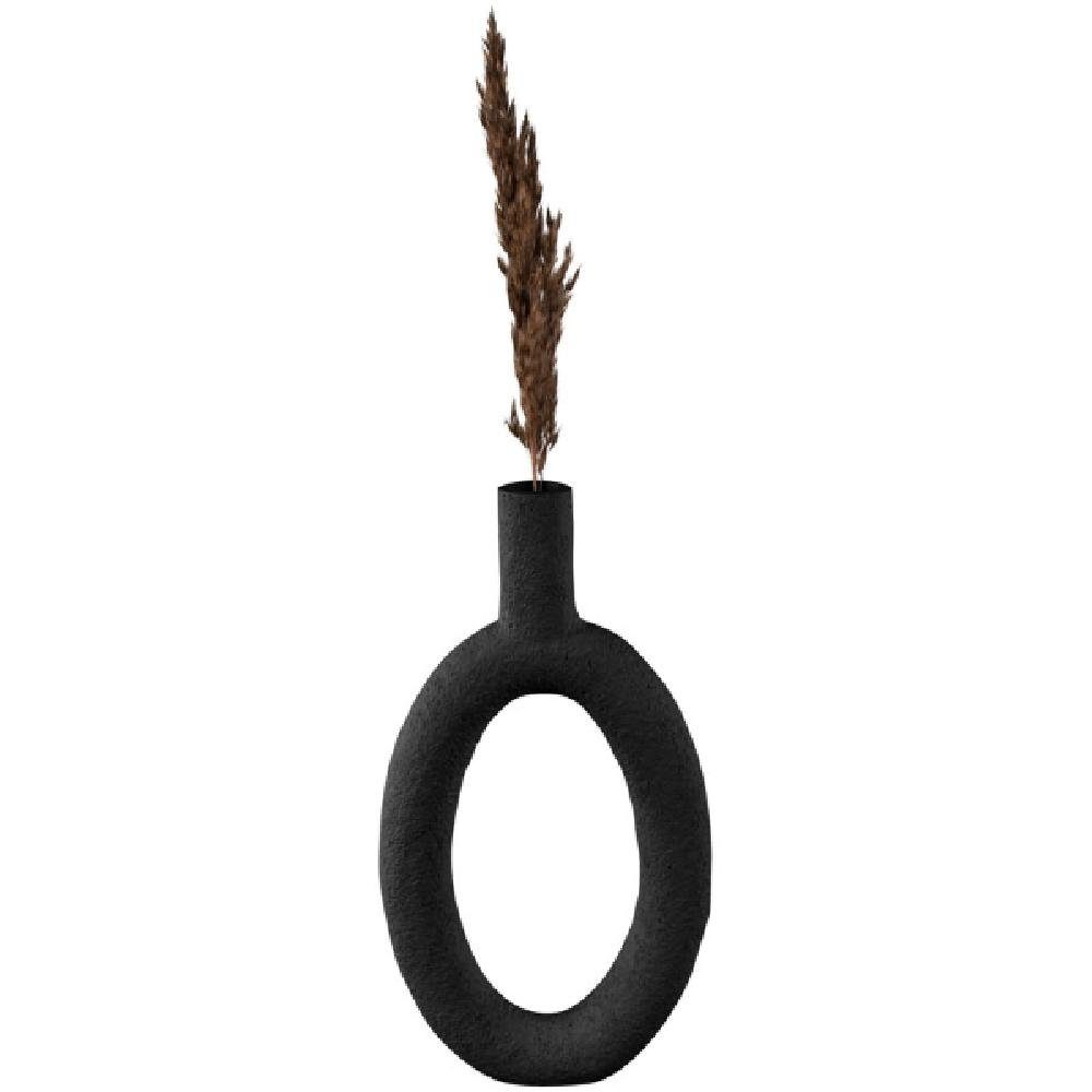 Polyresin Vase Present Black Oval Skulptur High Time (16,5x3,5x31cm) Ring
