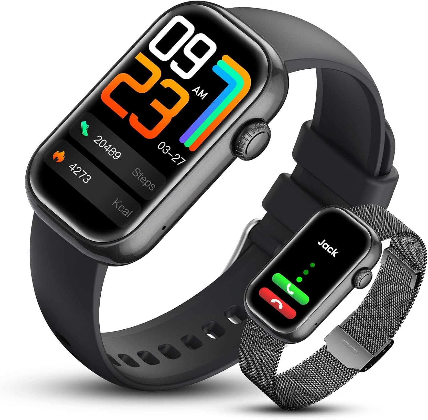 Lige ‎ FV18-A Smartwatch (3,7 cm, android ios), Smartwatch mit 1.47" HD Display, Bluetooth Telefonie