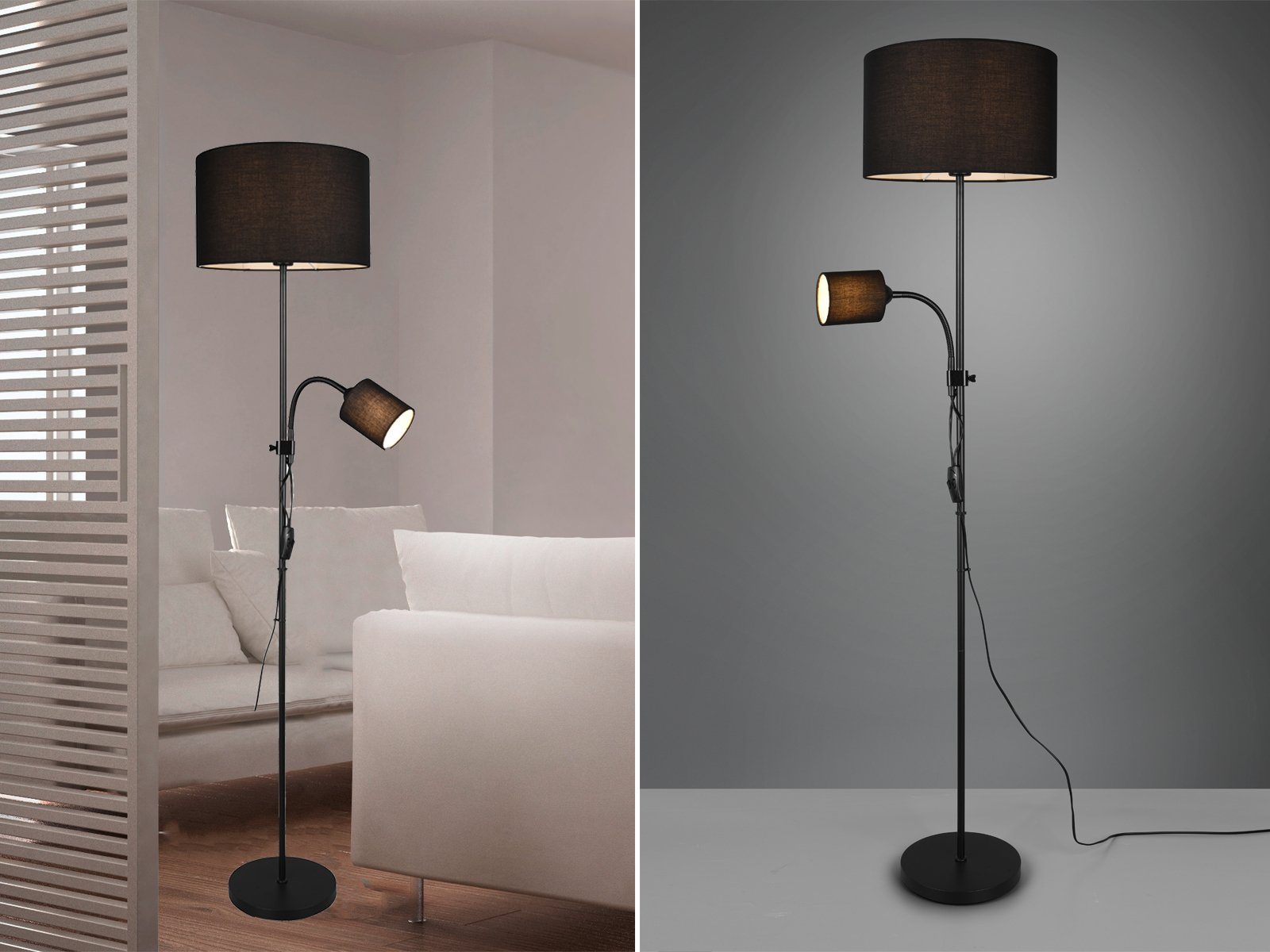 Reality Leuchten LED Stehlampe, Lesearm, LED wechselbar, Warmweiß, Design-k günstig online kaufen