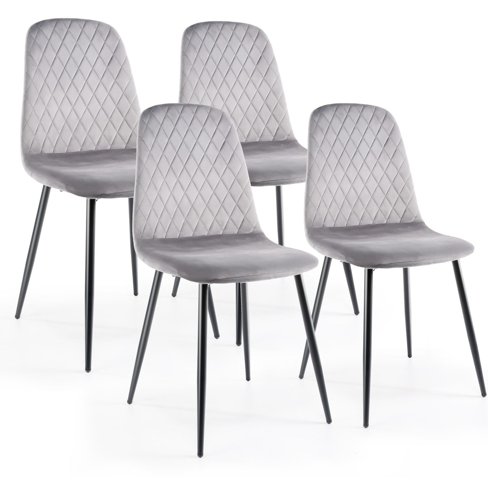 oyajia Esszimmerstuhl Stuhlset – Polsterstühle, Moderner Küchenstuhl. Samt (Metallgestell, 4 St), Küchenstuhl, Samt,Polsterstuhl, bis 150 kg, ERGONOMISCHES DESIGN