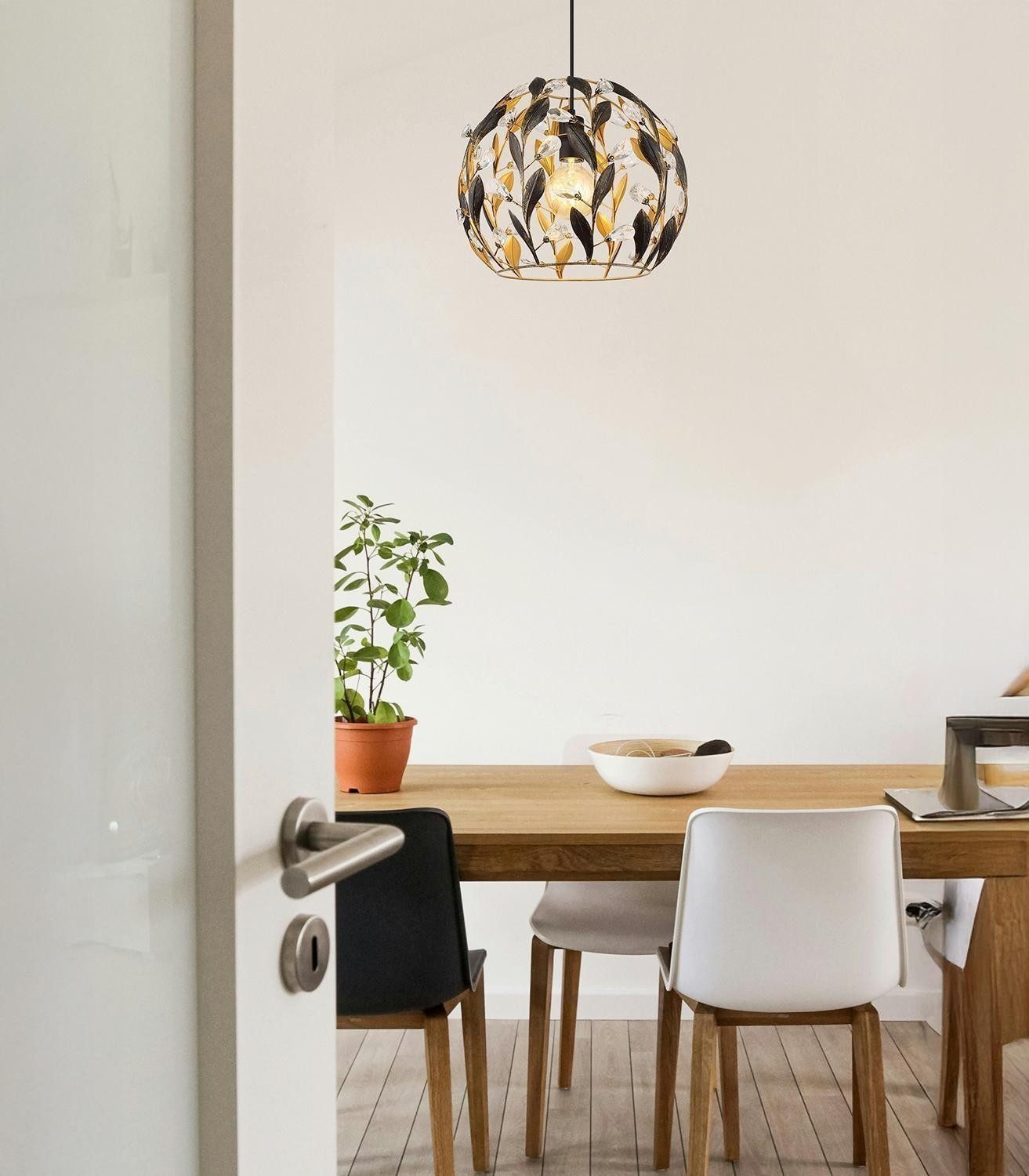 GLOBO LIGHTING Pendelleuchte MIKA, Goldgelb, Schwarz, günstig online kaufen