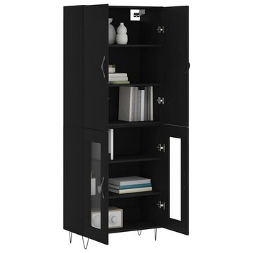 vidaXL Anrichte Highboard Schwarz 69,5x34x180 cm Holzwerkstoff Glas Vitrine