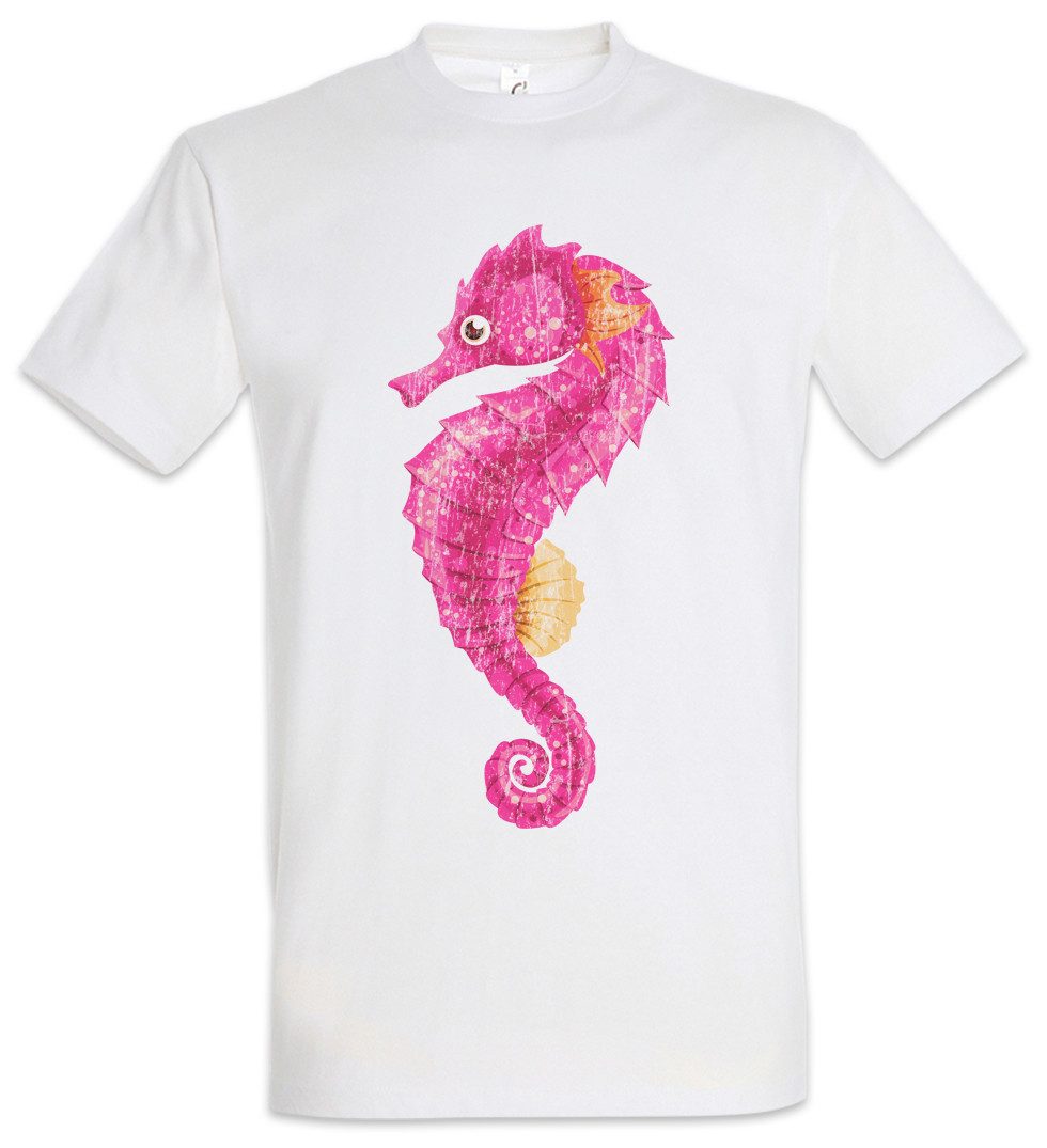 Urban Backwoods Print-Shirt Pink Seahorse Herren T-Shirt Seepferdchen Tattoo Nautical Sailor Art (1-tlg) Segeln Segler Kapitän Matrose