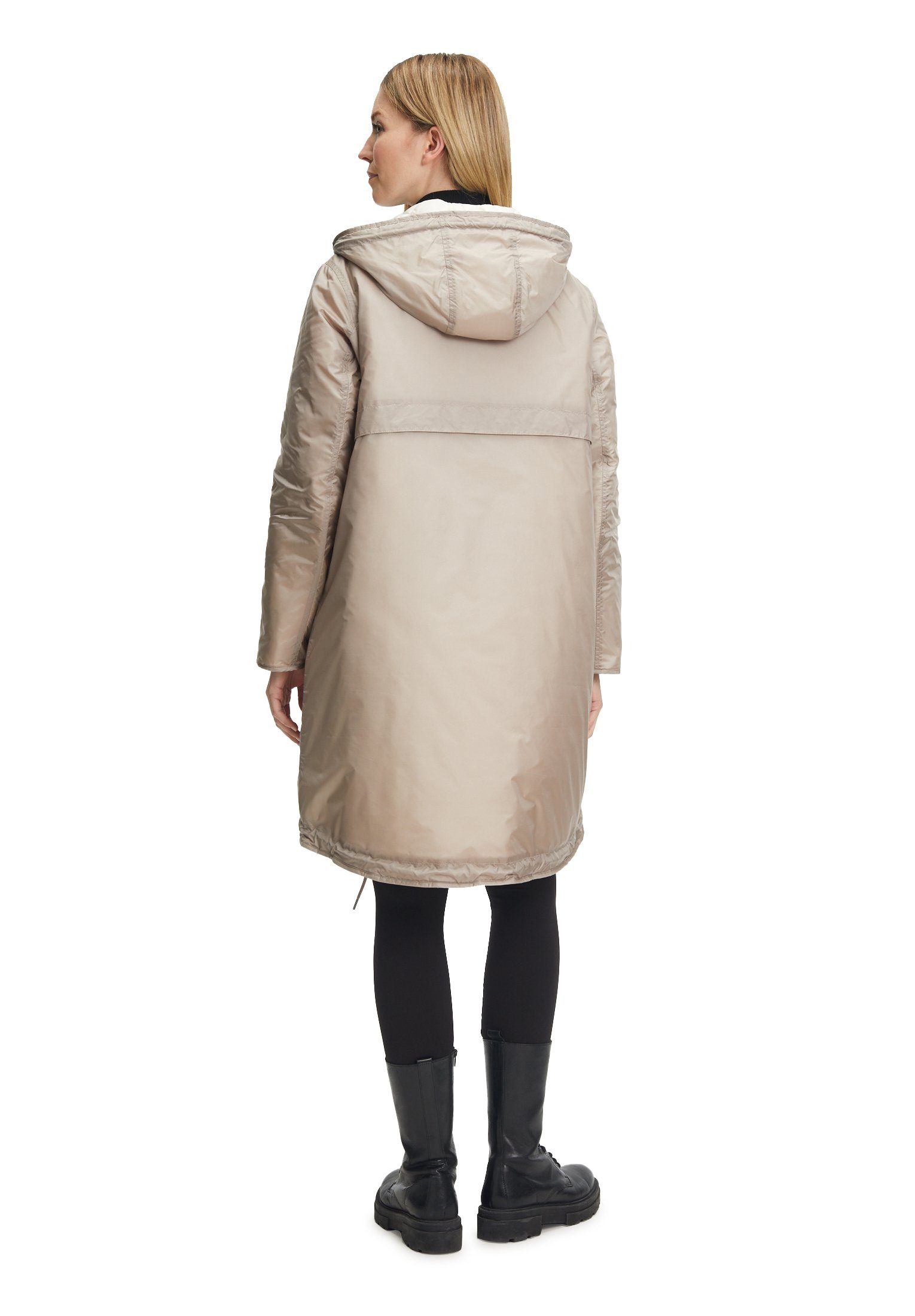 mit Pale Taupe Barclay Materialmix Betty Kapuze Steppjacke