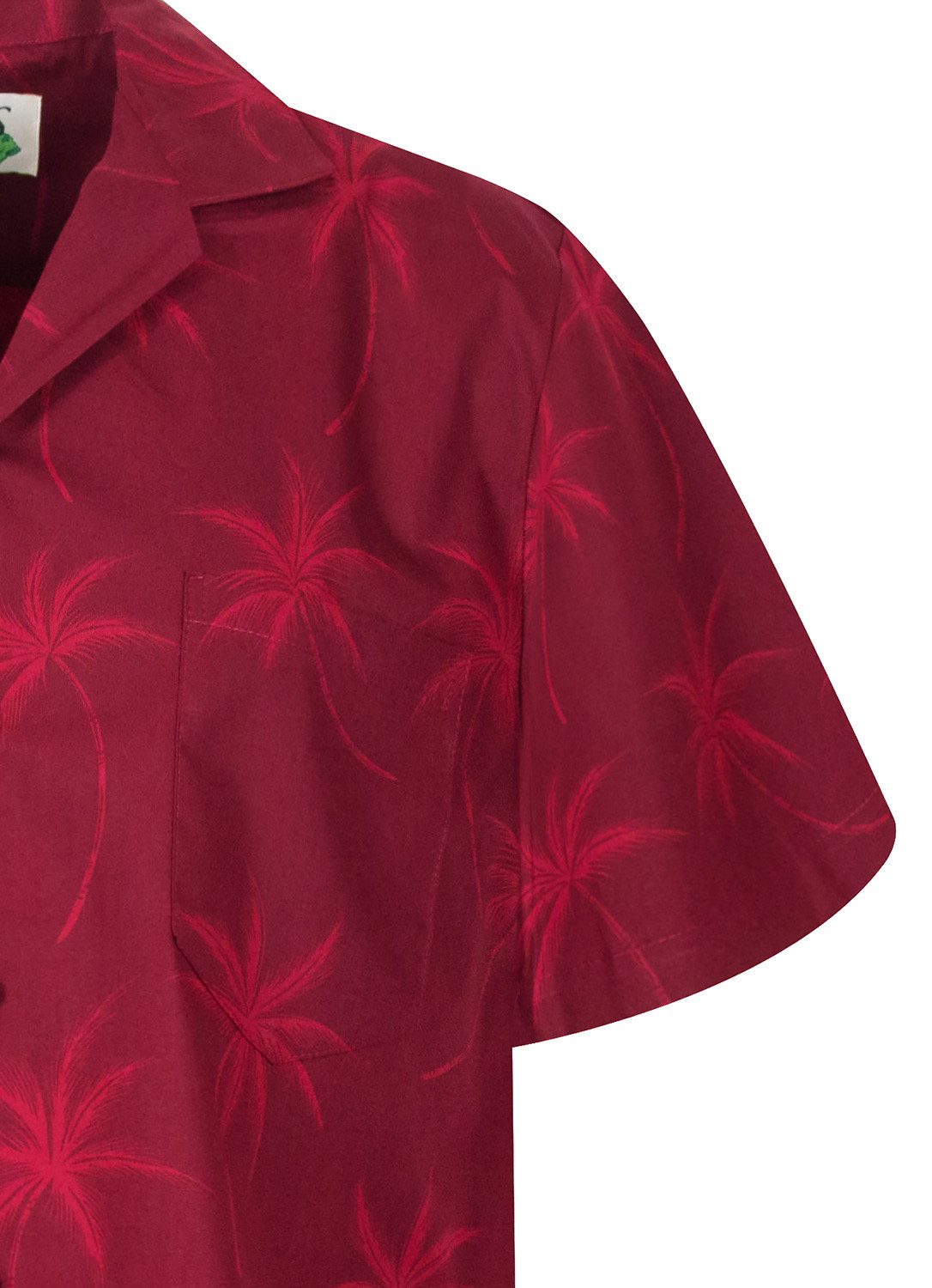 KY's Hawaiihemd "Palmshadow" Herren Kurzarm Baumwolle Kokosknöpfe Original Hawaii