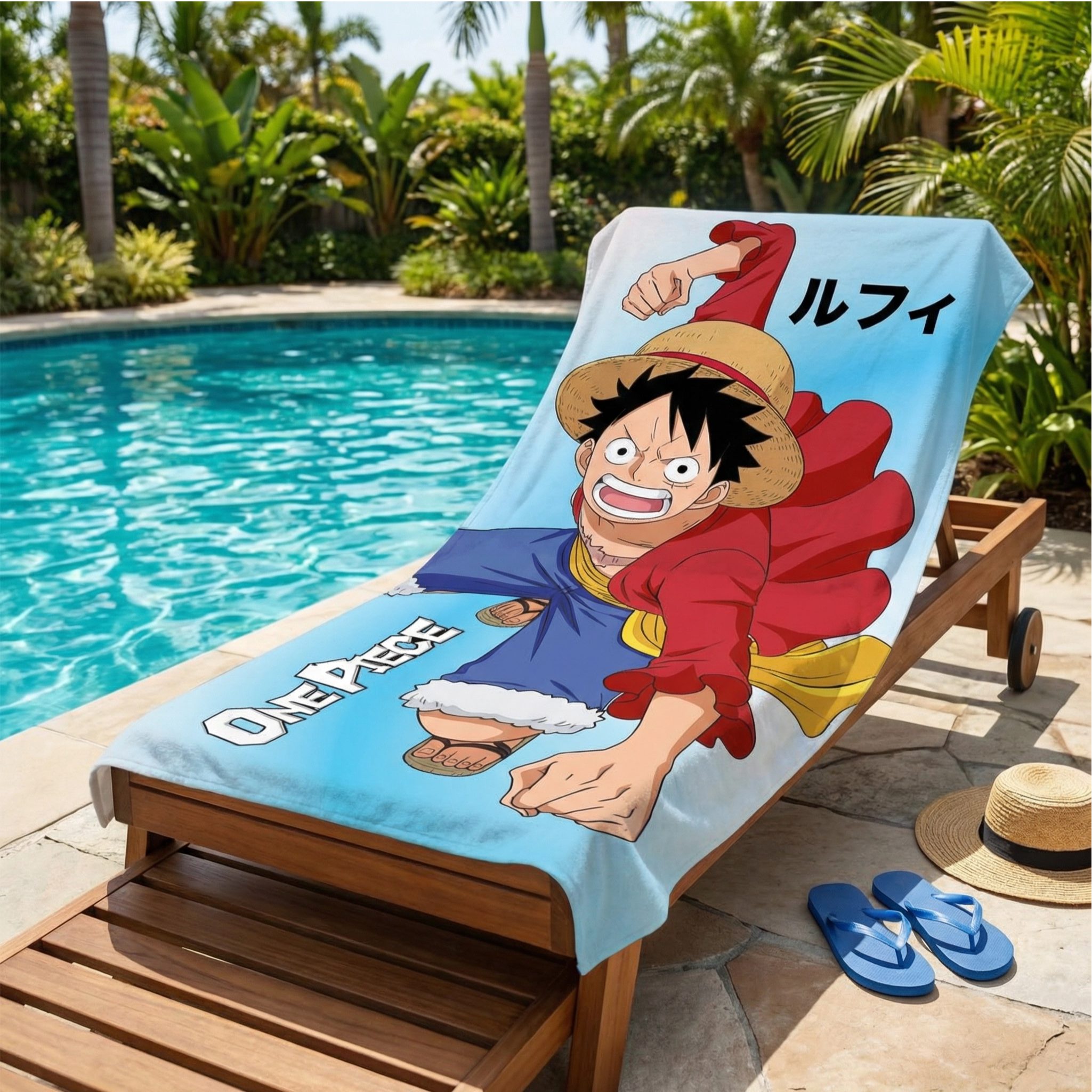 One Piece Anime Strandtuch One Piece Monkey D Ruffy Mikrofaser Strandtuch Badetuch 70x140