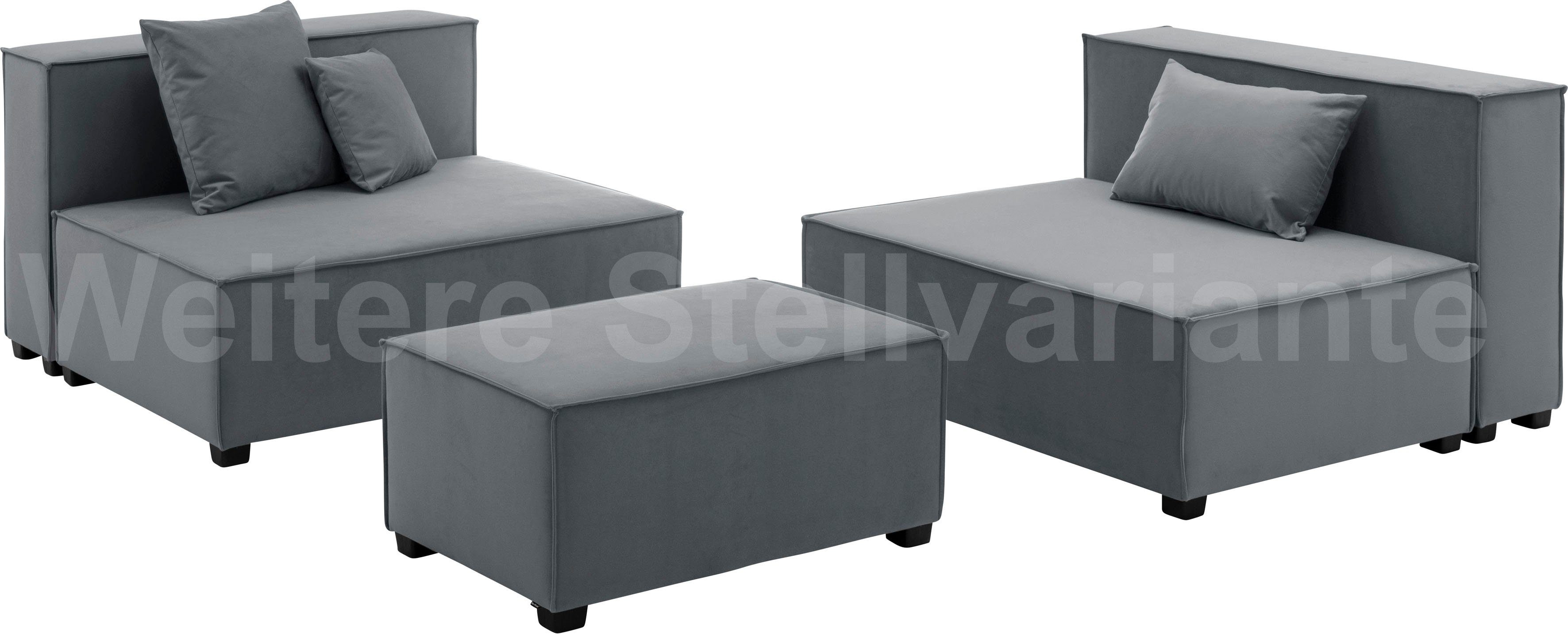 Sofa-Set Max aus 08 Sitz-Elementen, kombinierbar 5 Zierkissen, inklusive Set, MOVE, Wohnlandschaft Winzer® grau 3