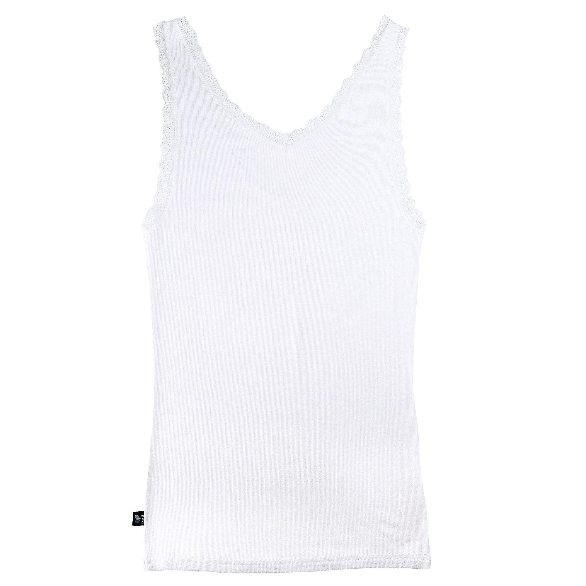 like it! Achseltop mit tiefem V-Ausschnitt mit Spitze