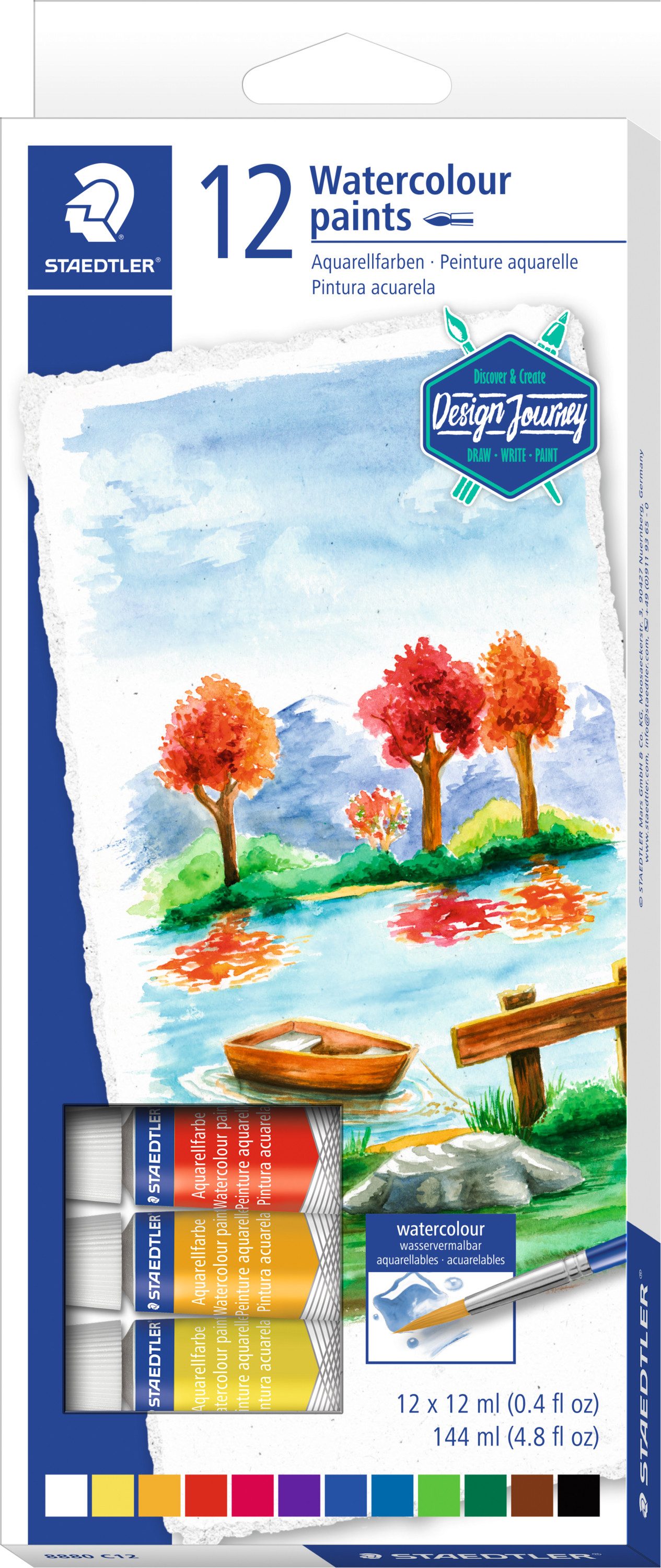 STAEDTLER Aquarellfarbe Акварельные краски-Set, 12 Tuben