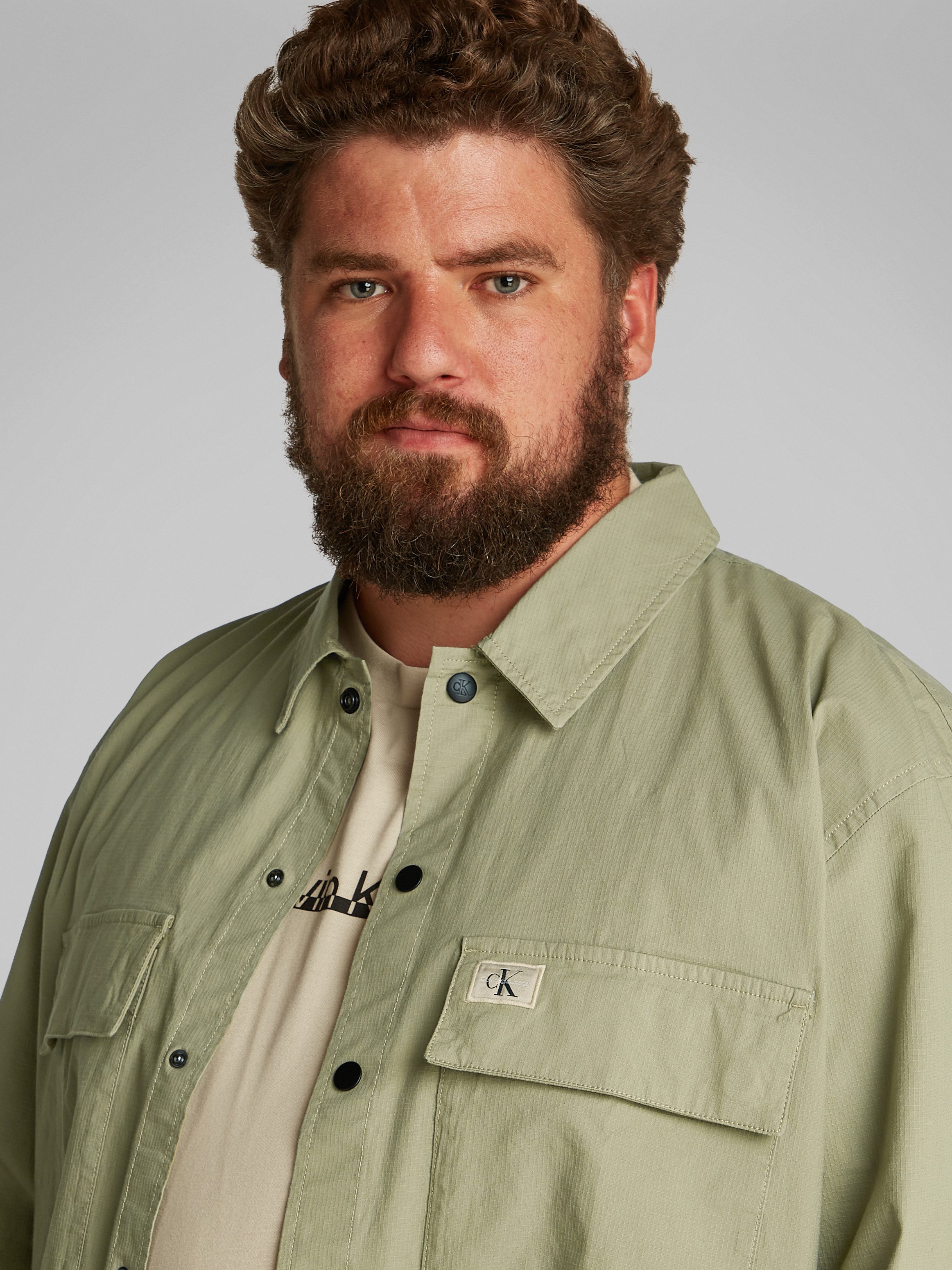 Calvin Klein Jeans Plus Langarmhemd PLUS CARGO OVERSHIRT in großen Größen günstig online kaufen