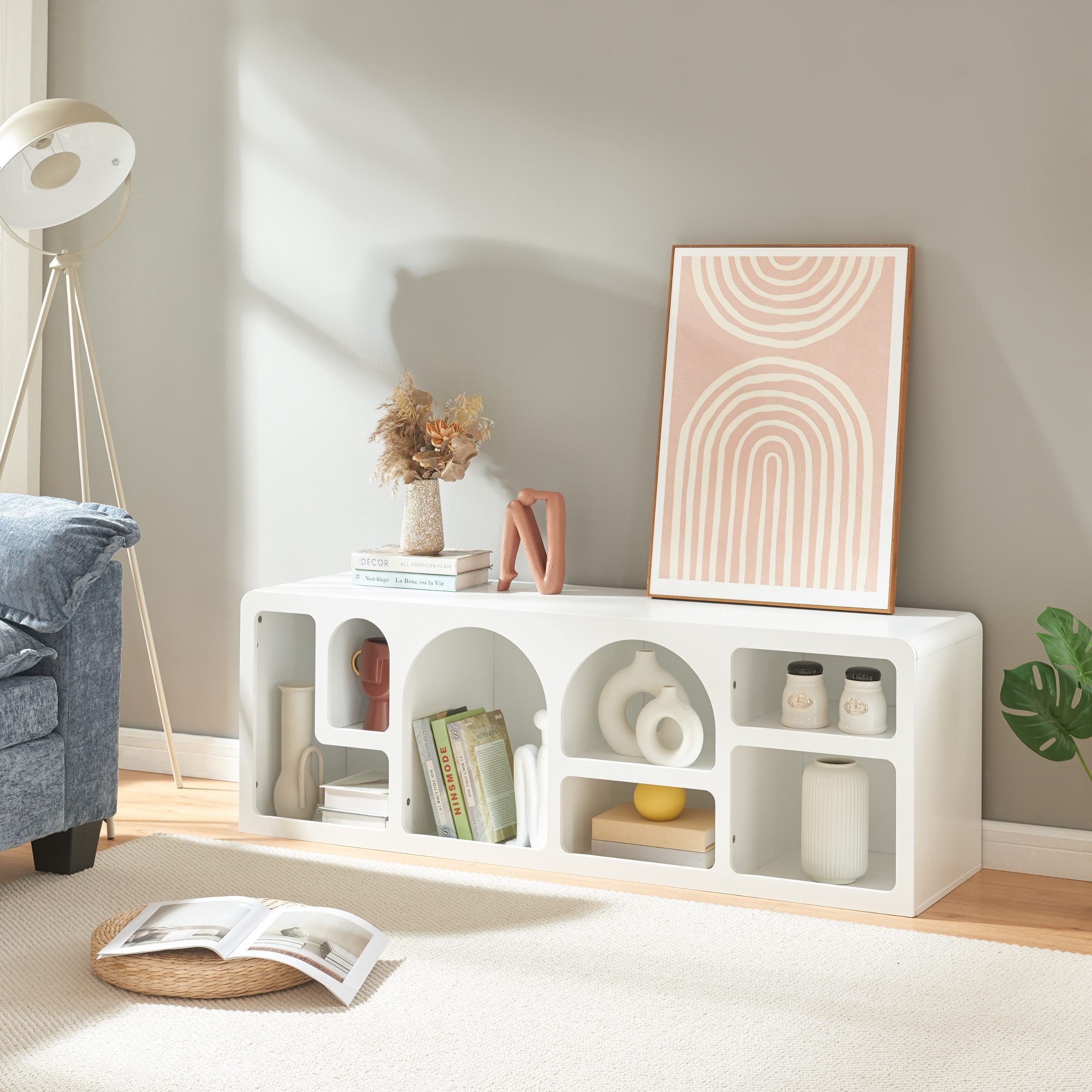 en.casa TV-Regal, »Vågå« 140 x 40 x 48 cm Weiß günstig online kaufen