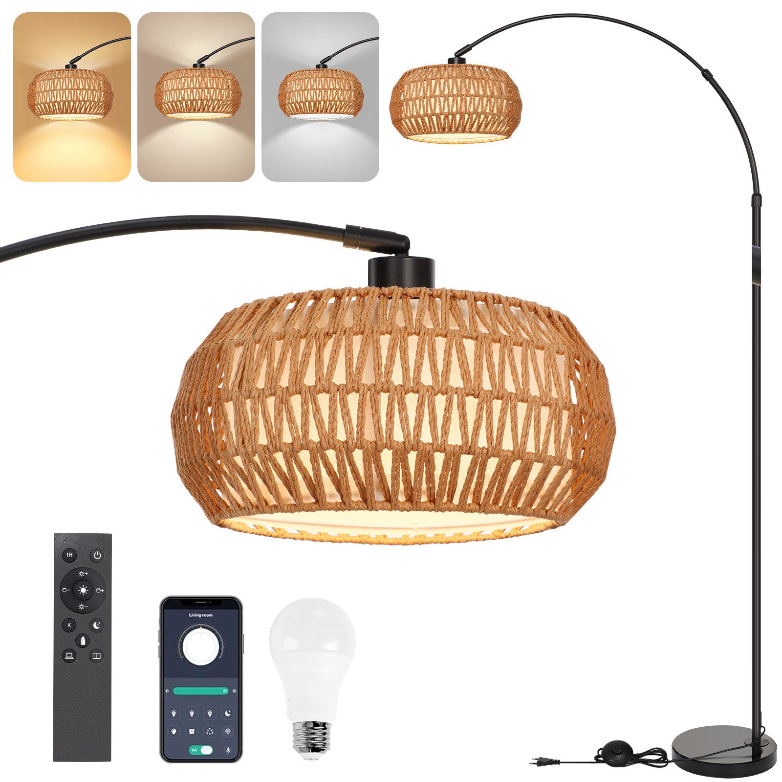 Lapamax LED Stehlampe Dimmbar Stehlampe Wohnzimmer günstig online kaufen