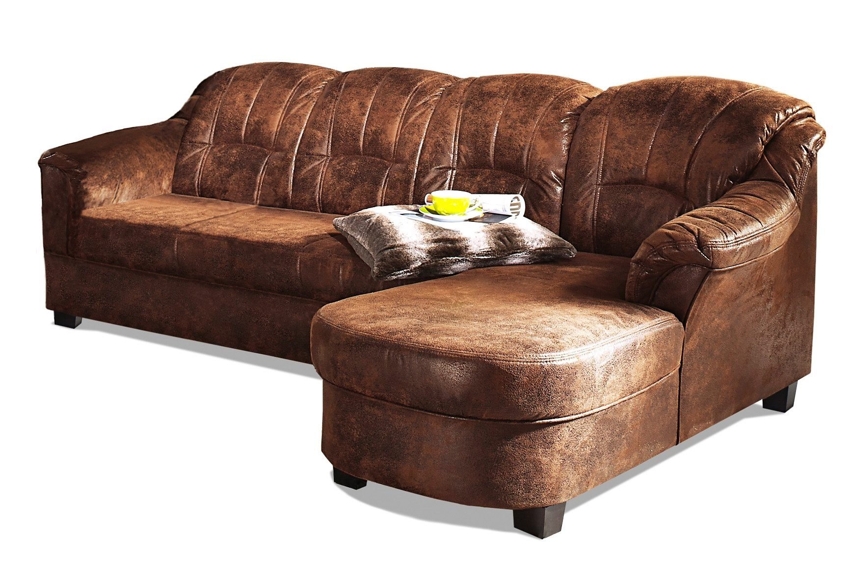 Home affaire Ecksofa Budapest zeitlos & elegant, bequeme Armlehnen, L-Form, wahlweise mit Bettfunktion, mit Recamiere oder Ottomane