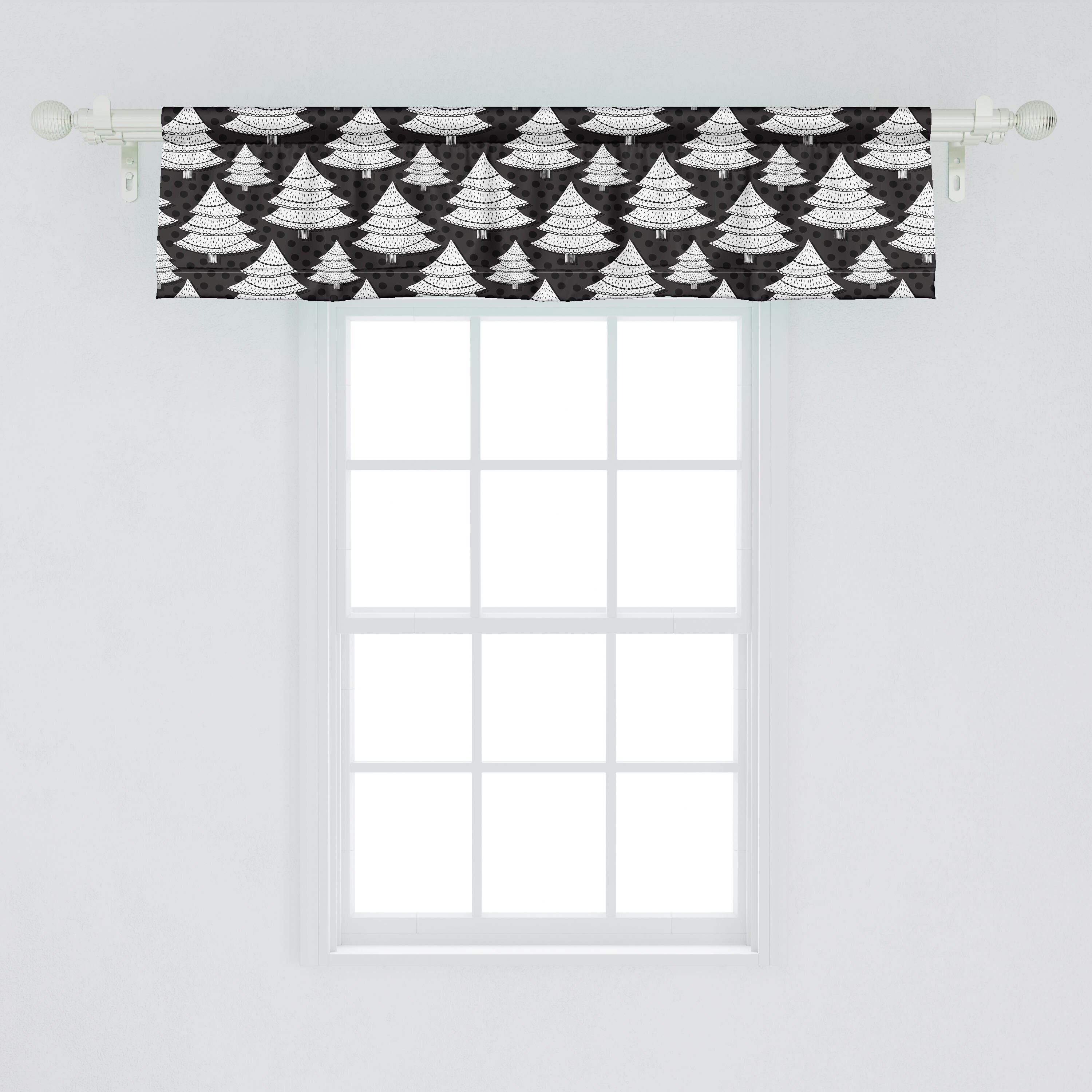 Scheibengardine Vorhang Volant für Küche Stangentasche, mit Abakuhaus, Weihnachten Bäume Microfaser, Aufwändige Tupfen Schlafzimmer Dekor