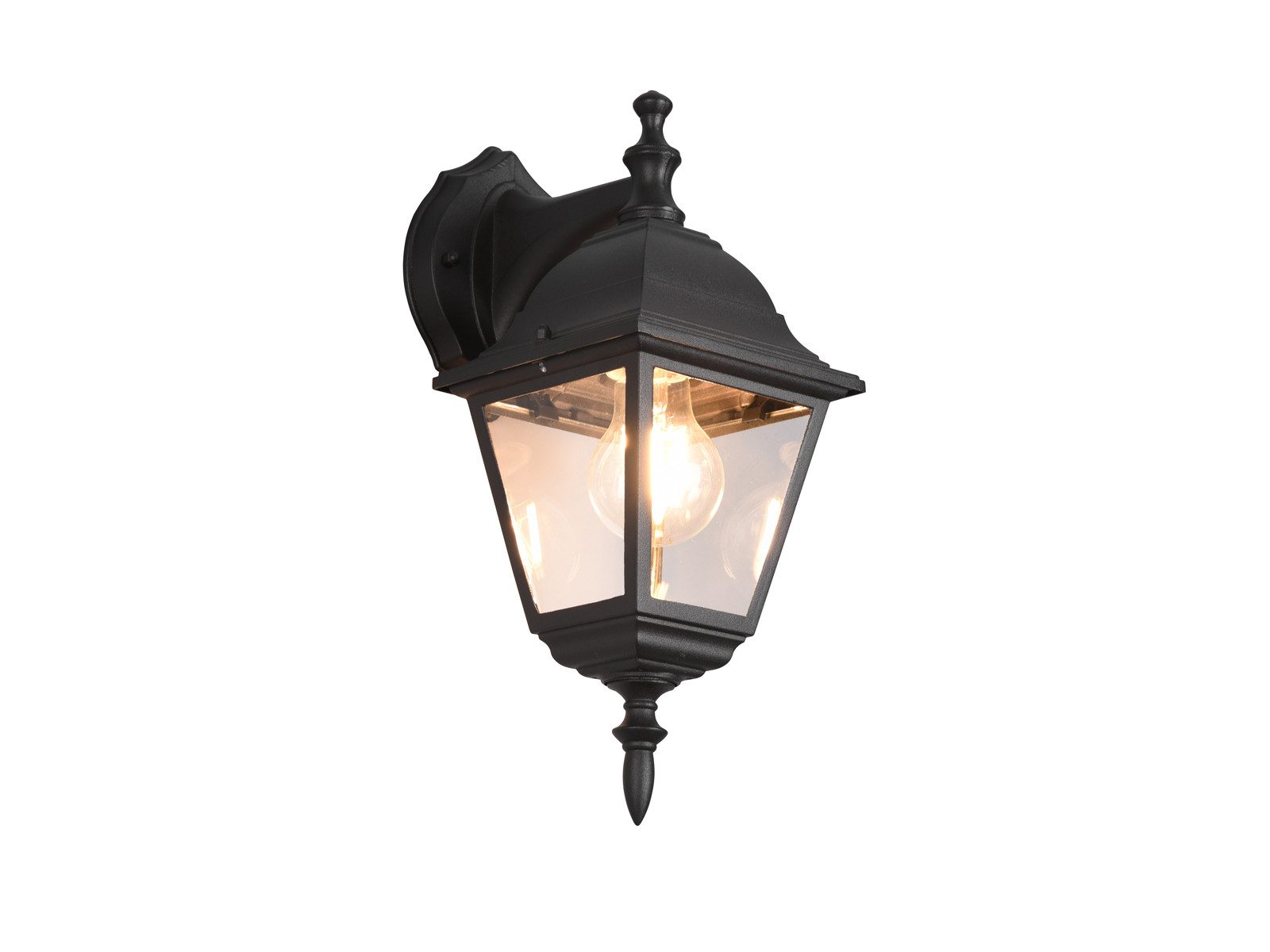 TRIO Leuchten LED Außen-Wandleuchte Landhausstil Laterne stehend Höhe 34cm, LED wechselbar, warmweiß, Außenleuchte zur Fassadenbeleuchtung, E27 Außenlampe Wand-Laterne