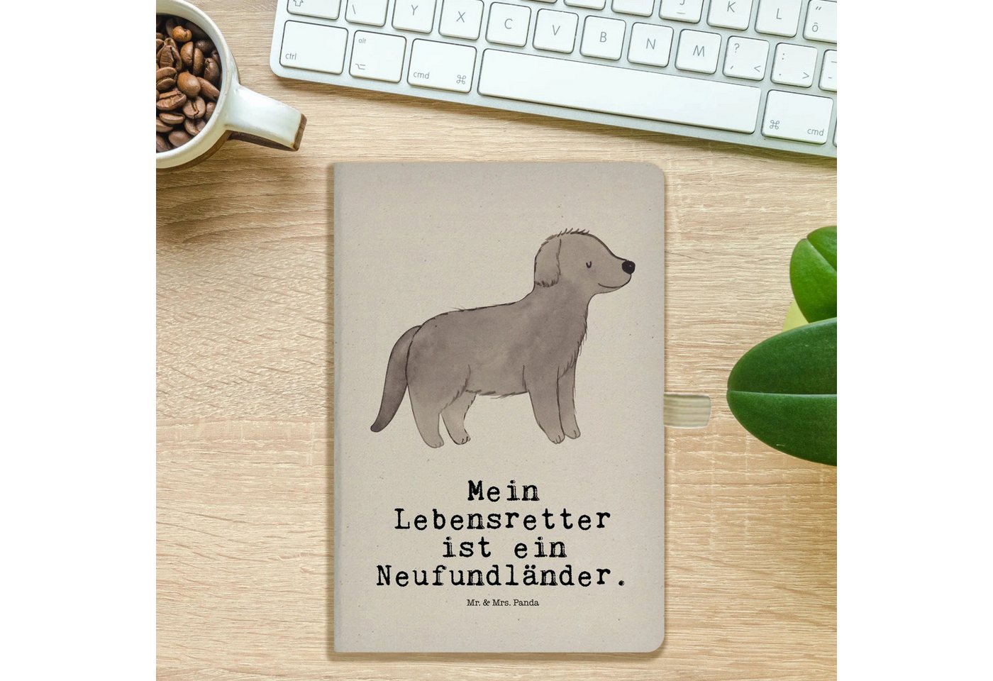Thumbnail - Mr. & Mrs. Panda Notizbuch Neufundländer Lebensretter - Transparent - Geschenk, Notizbuch DIN A5 Mr. & Mrs. Panda, Flexi...